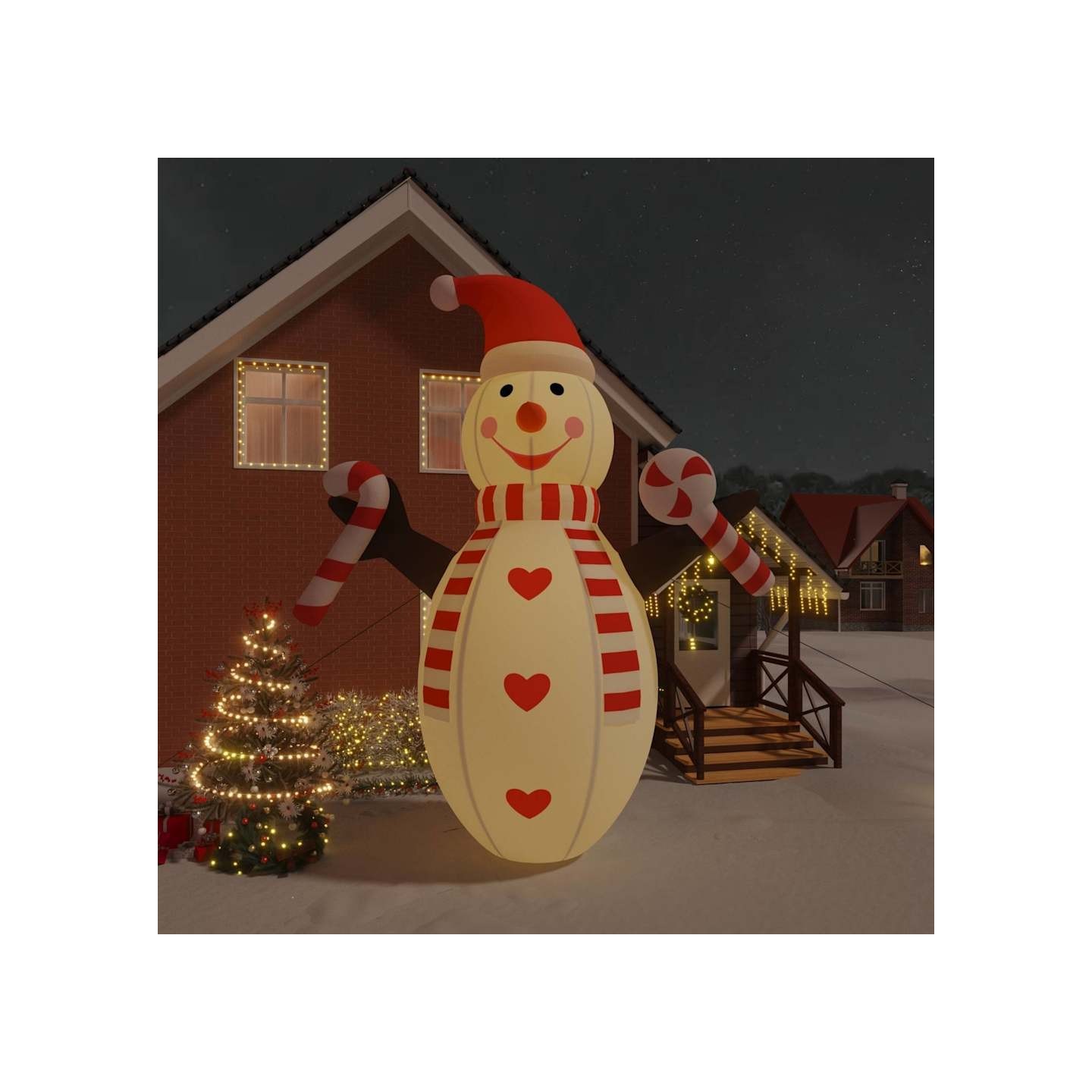 Bonhomme de neige gonflable de Noël avec LED 630 cm