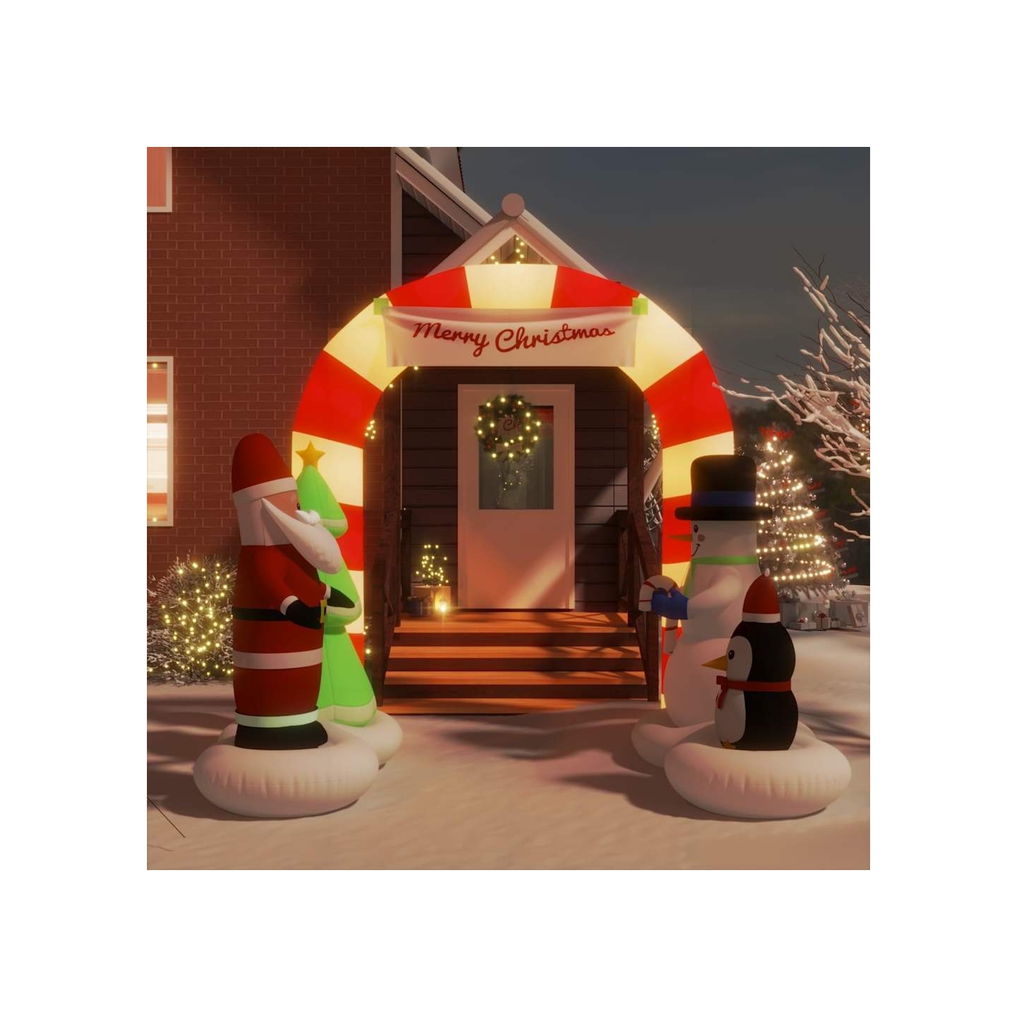 Porte voûtée gonflable de Noël avec LED 260 cm