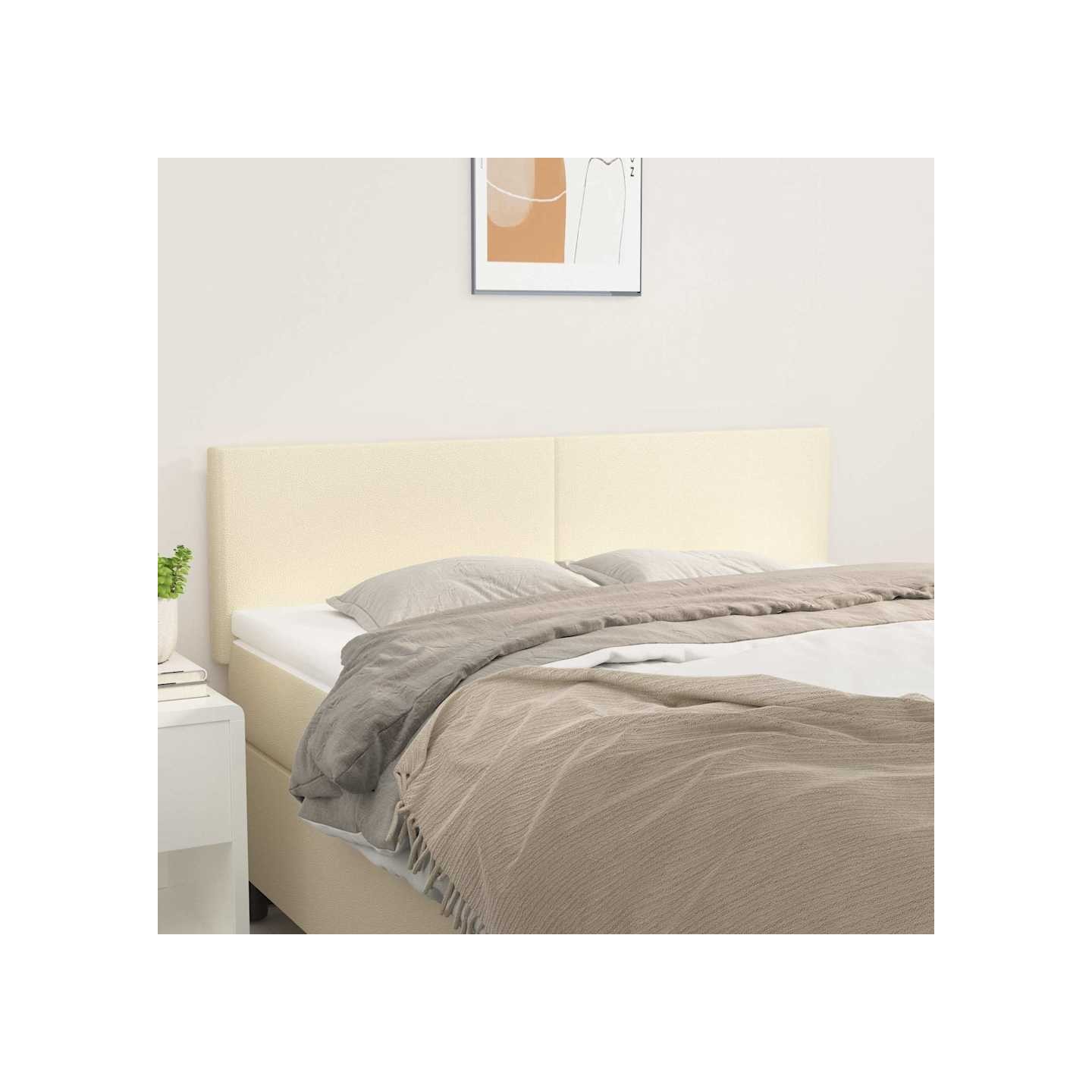 Têtes de lit Crème 144x5x78/88 cm Similicuir