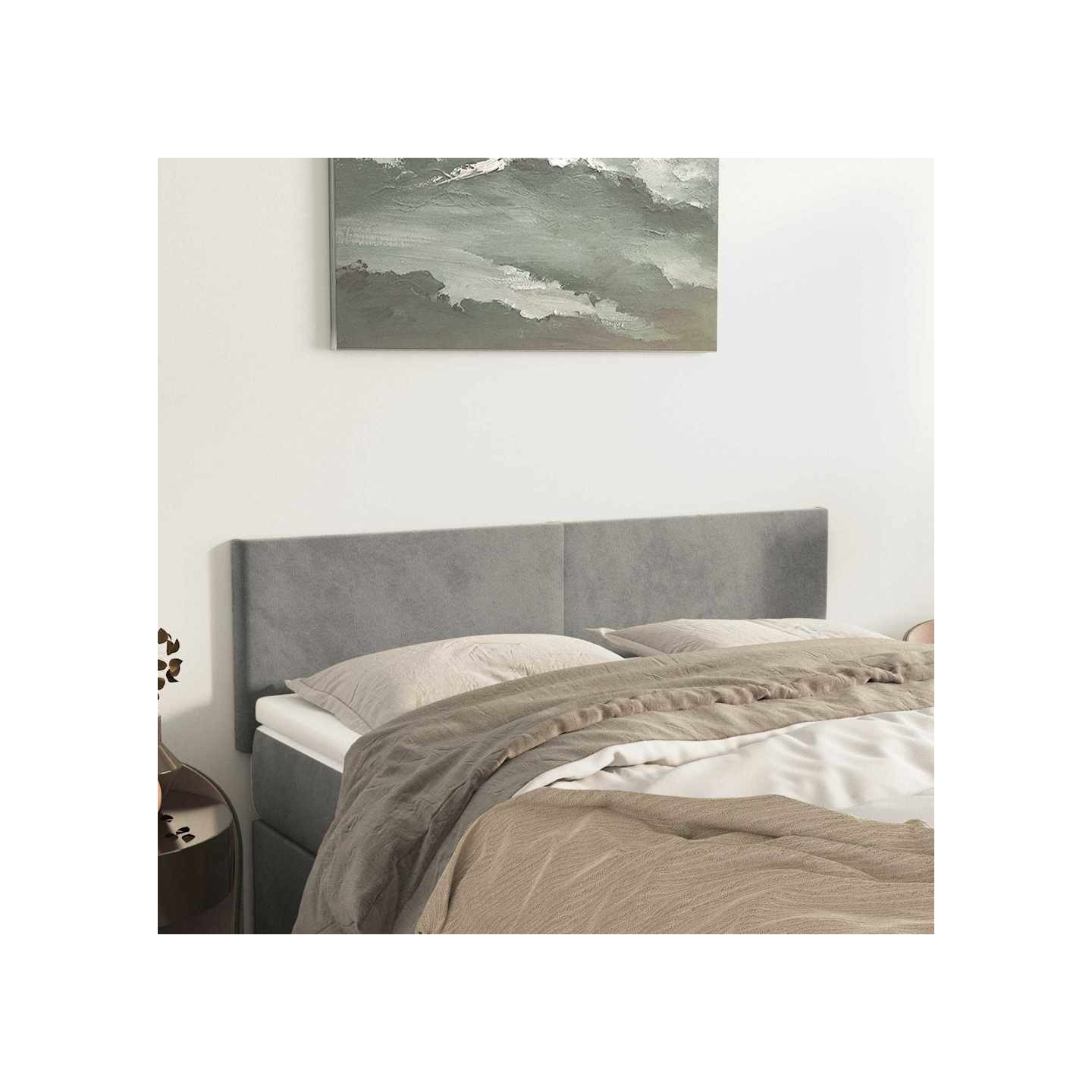 Têtes de lit Gris clair 144x5x78/88 cm Velours