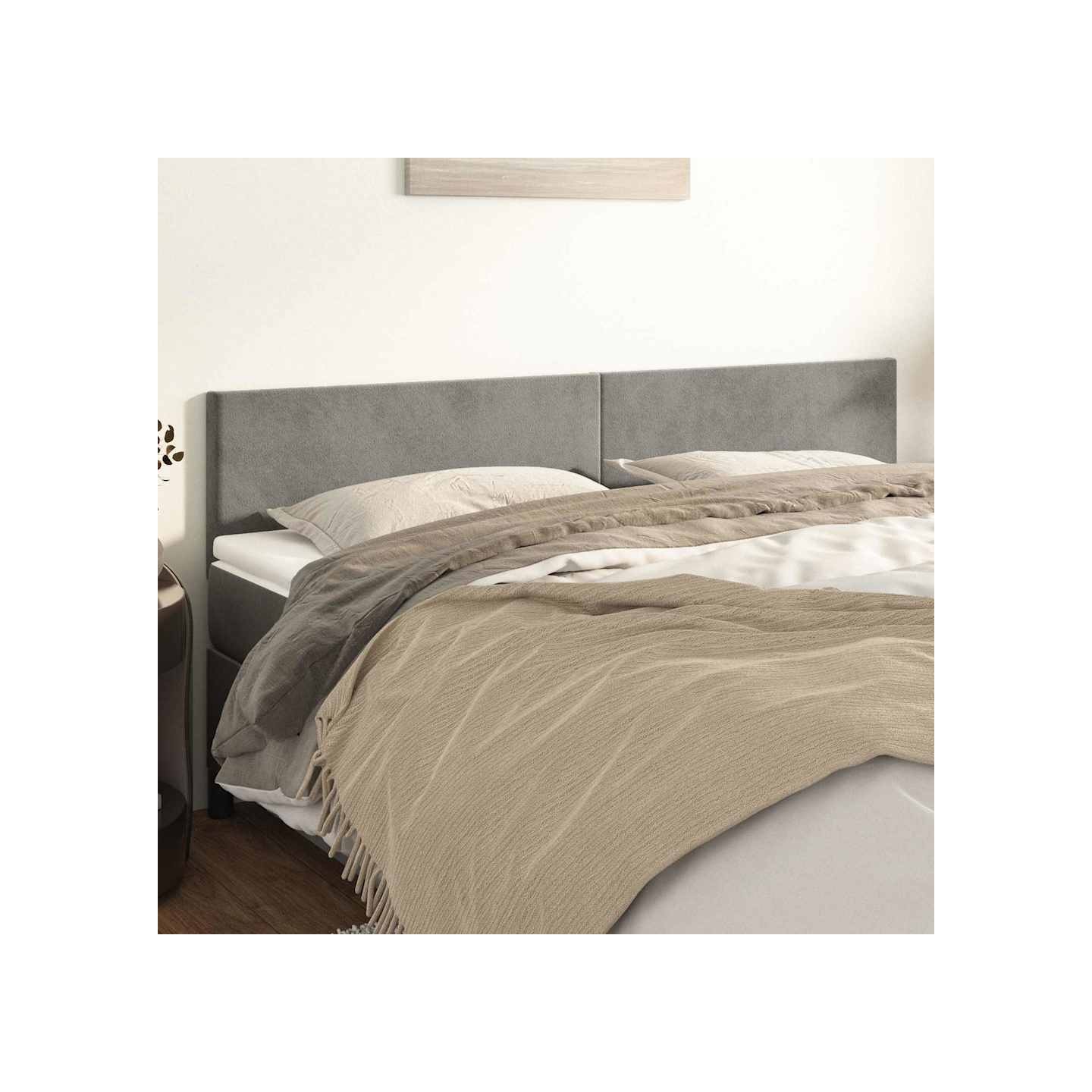 Têtes de lit Gris clair 180x5x78/88 cm Velours