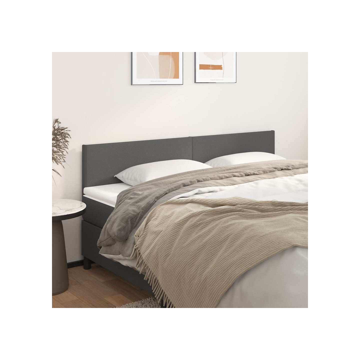 Têtes de lit Gris 200x5x78/88 cm Similicuir