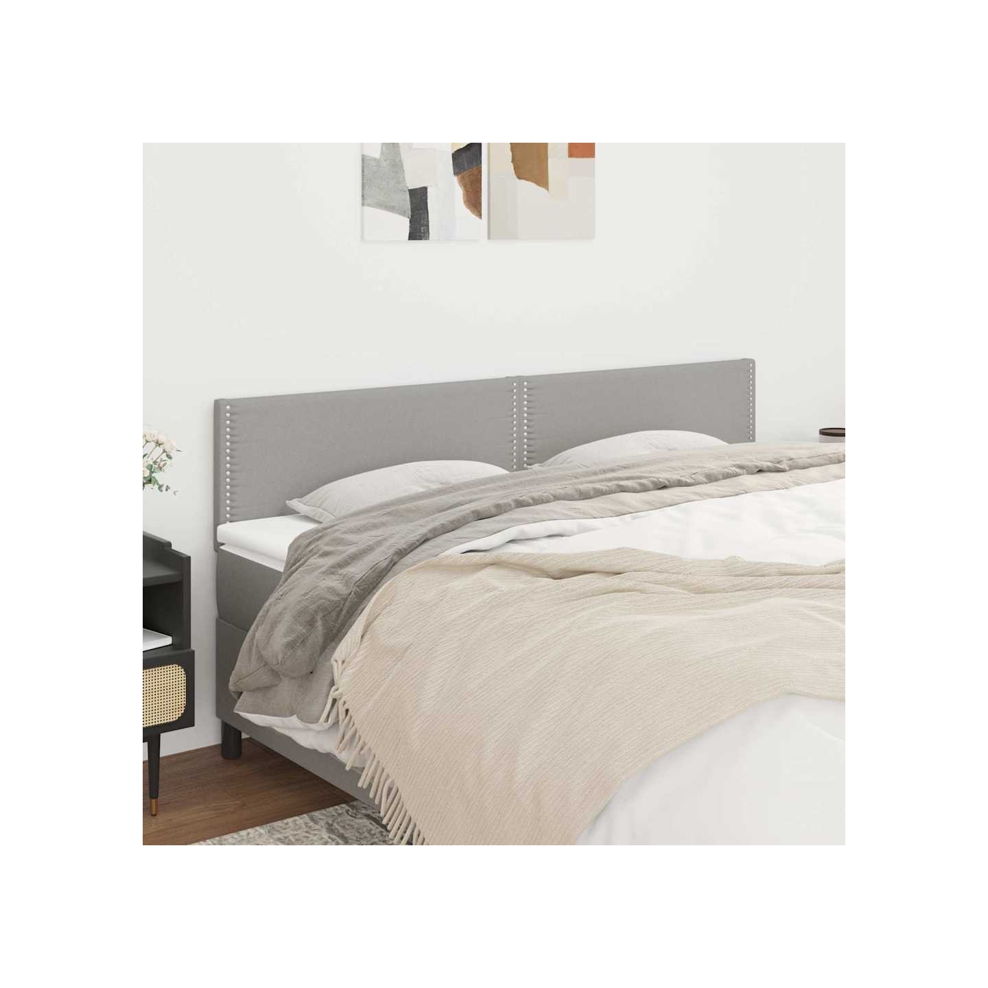 Têtes de lit Gris clair 200x5x78/88 cm Tissu