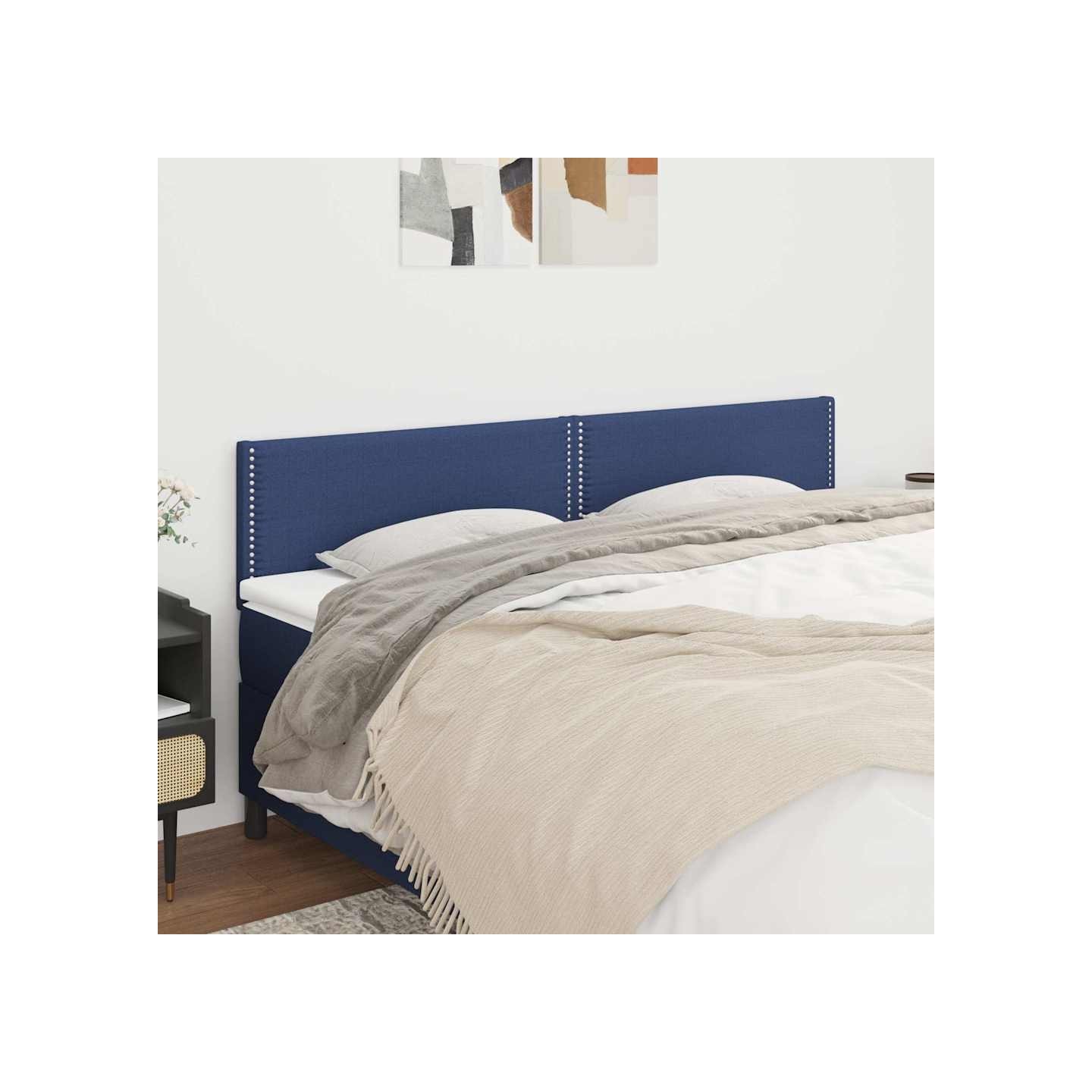 Têtes de lit Bleu 200x5x78/88 cm Tissu