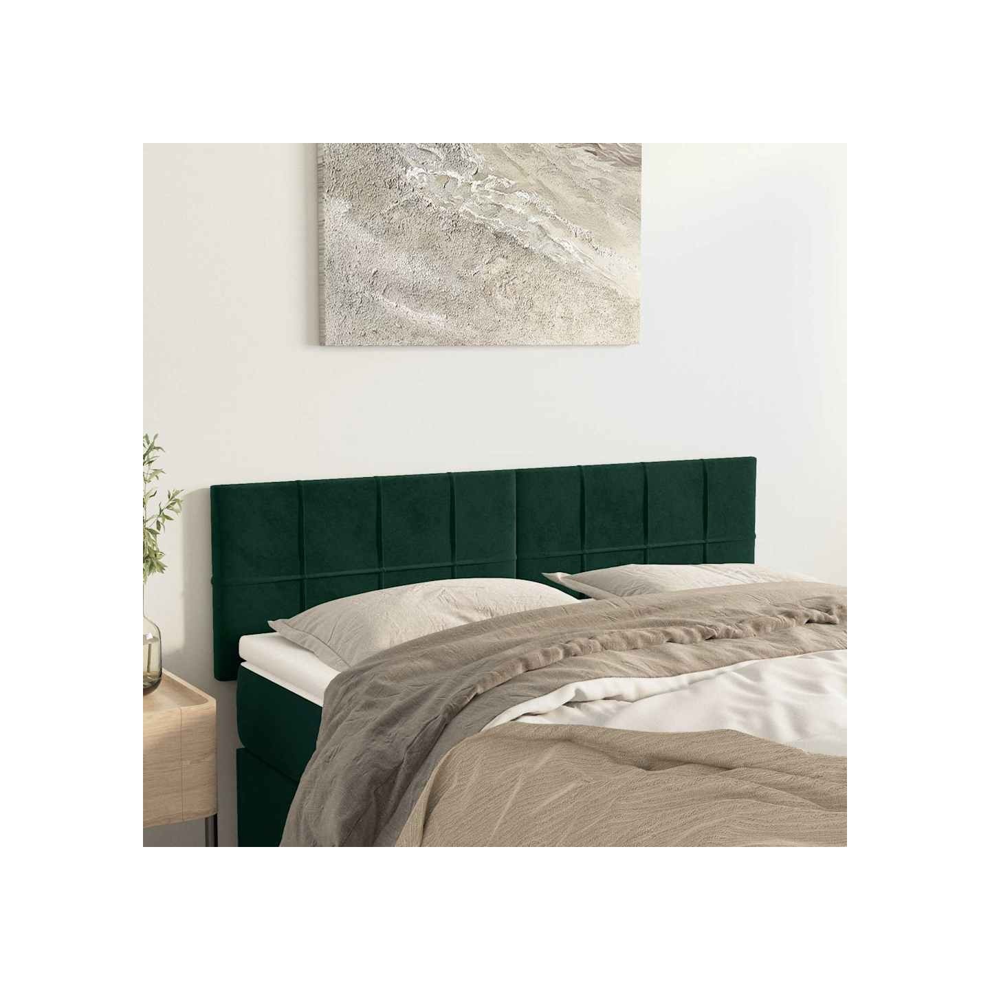 Têtes de lit Vert foncé 144x5x78/88 cm Velours
