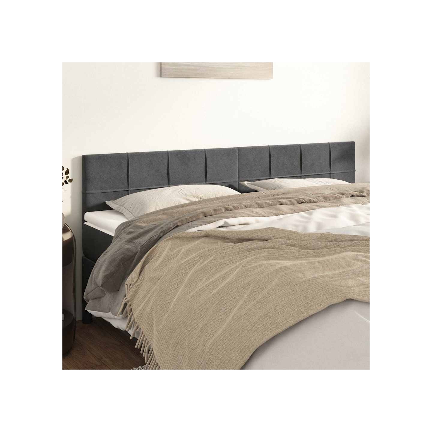Têtes de lit Gris foncé 160x5x78/88 cm Velours