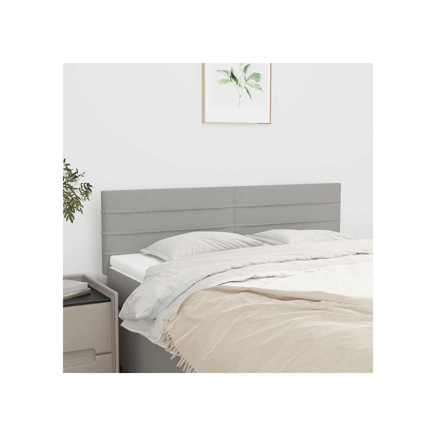 Têtes de lit Gris clair 144x5x78/88 cm Tissu