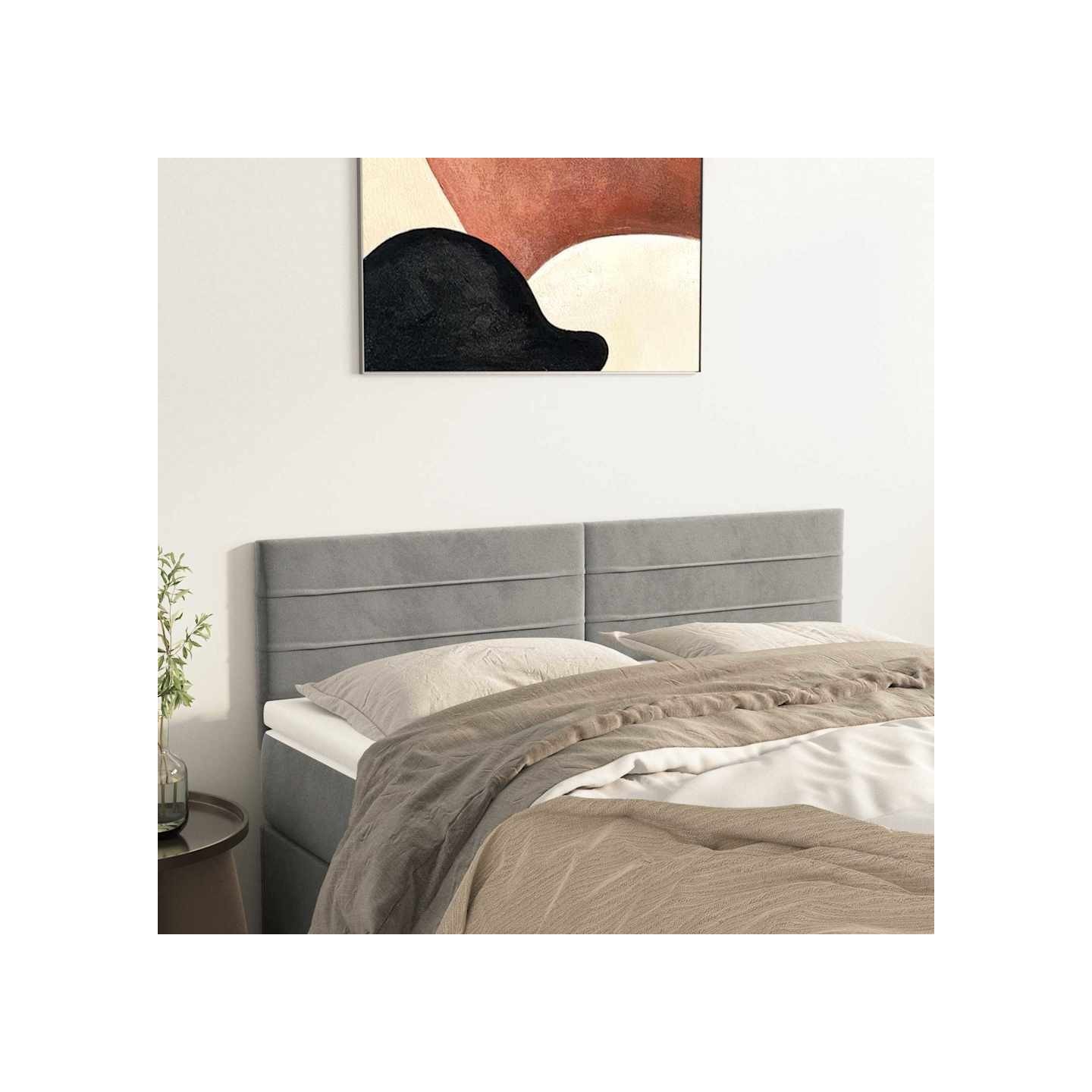 Têtes de lit Gris clair 144x5x78/88 cm Velours