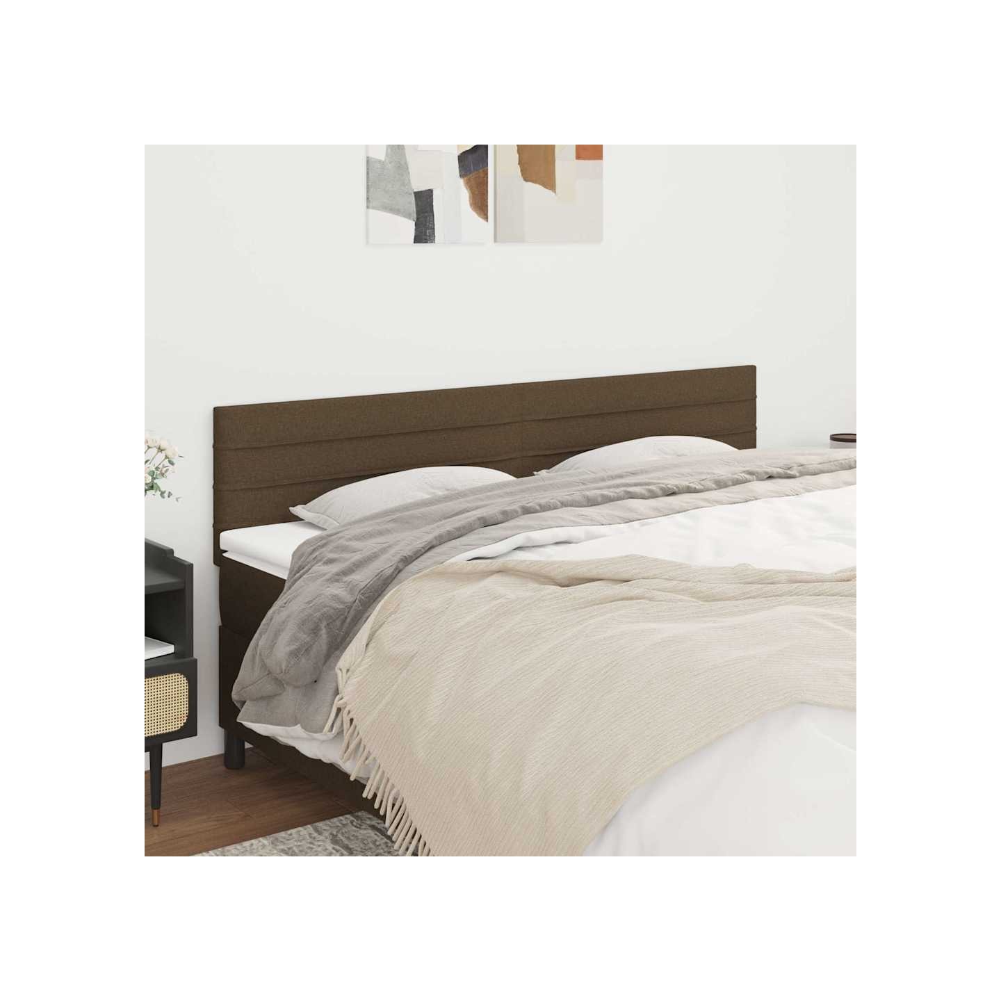 Têtes de lit Marron foncé 180 x 5 x 78/88 cm Tissu
