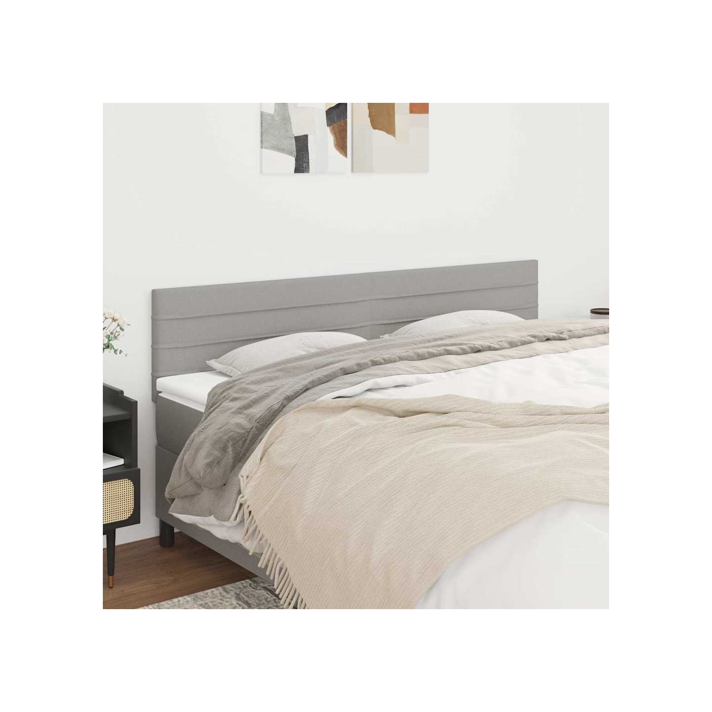 Têtes de lit Gris clair 180x5x78/88 cm Tissu