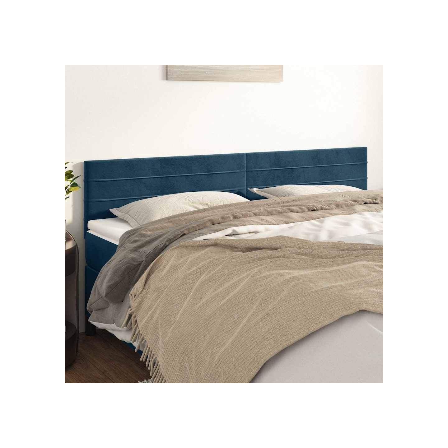 Têtes de lit Bleu foncé 200 x 5 x 78/88 cm Velours