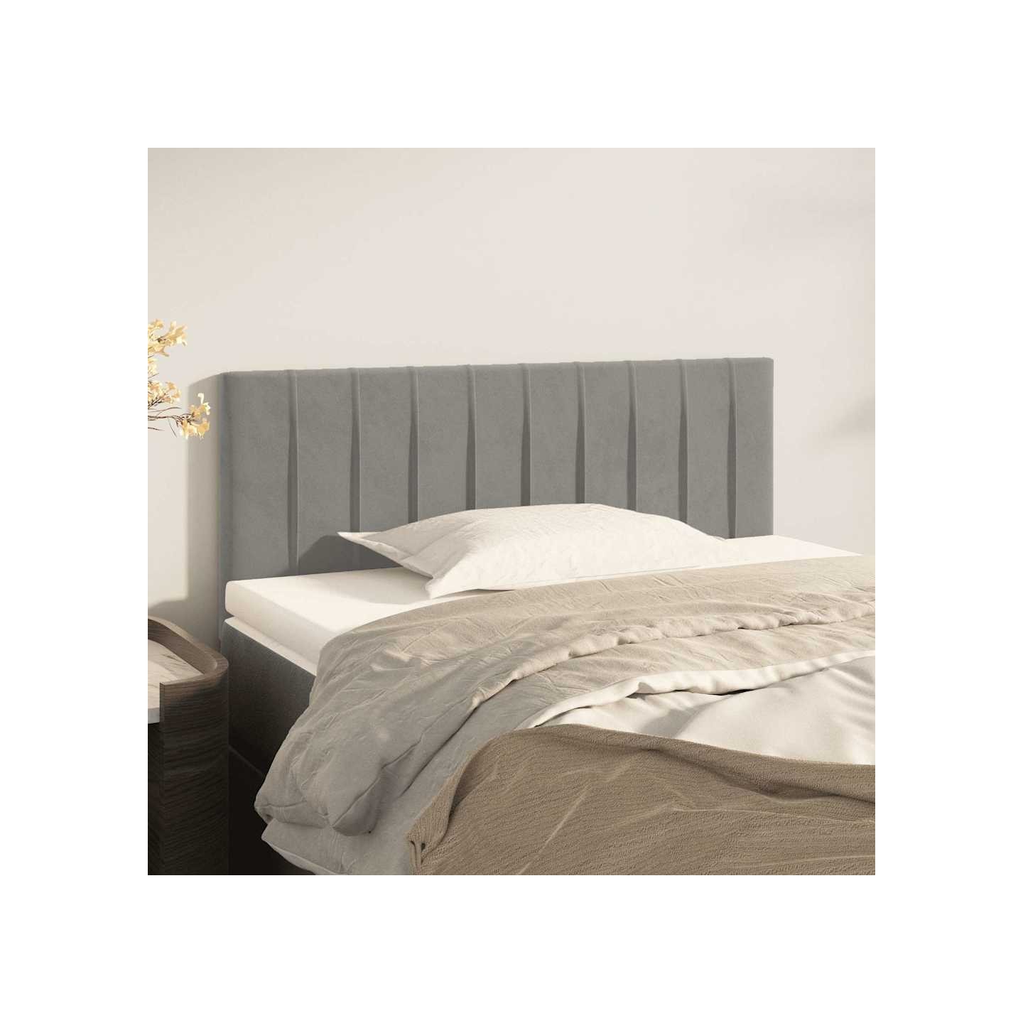 Tête de lit Gris clair 90x5x78/88 cm Velours