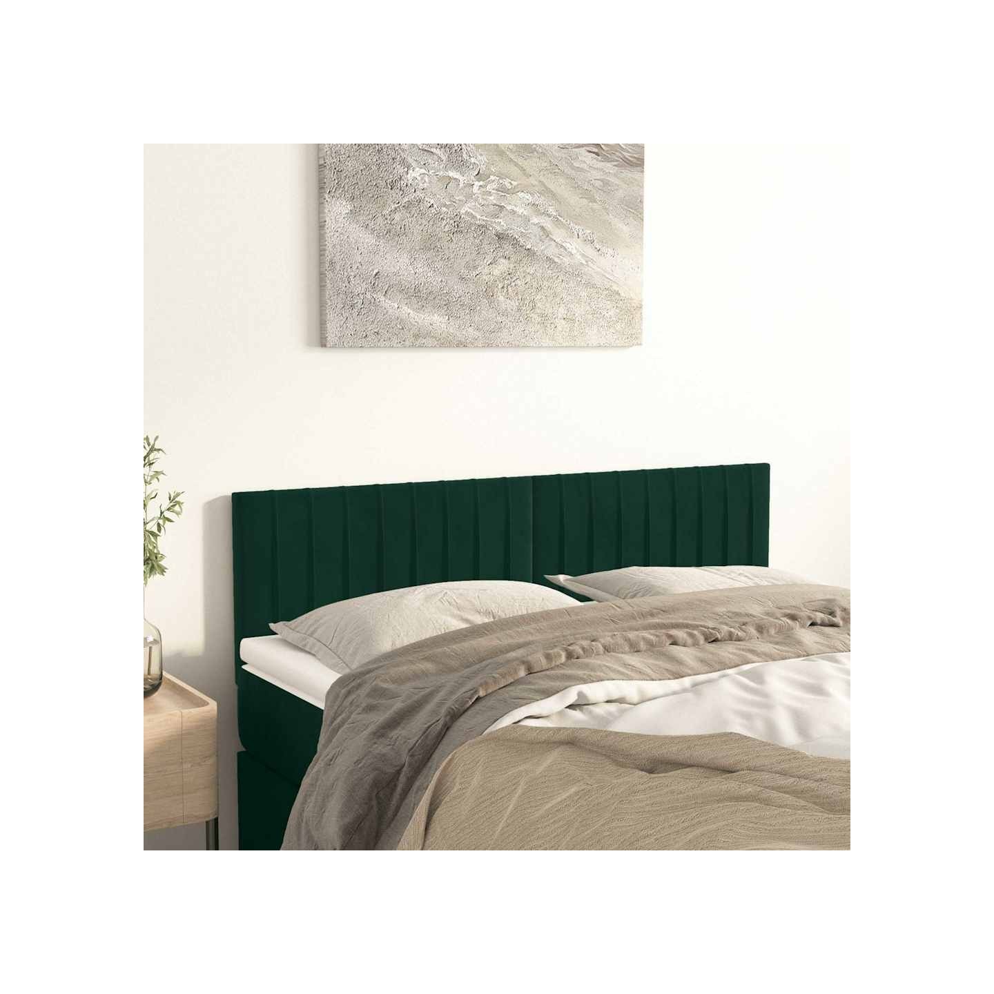Têtes de lit Vert foncé 144x5x78/88 cm Velours