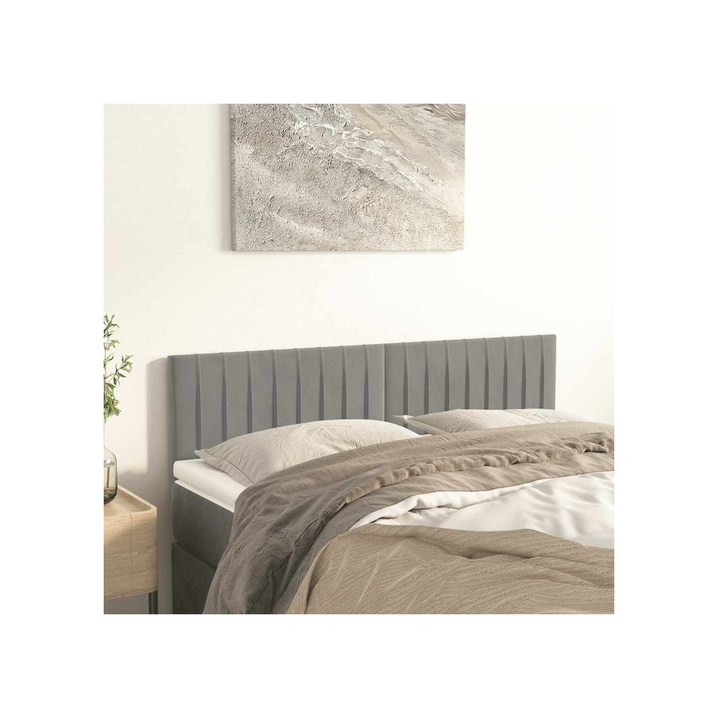 Têtes de lit Gris clair 144x5x78/88 cm Velours