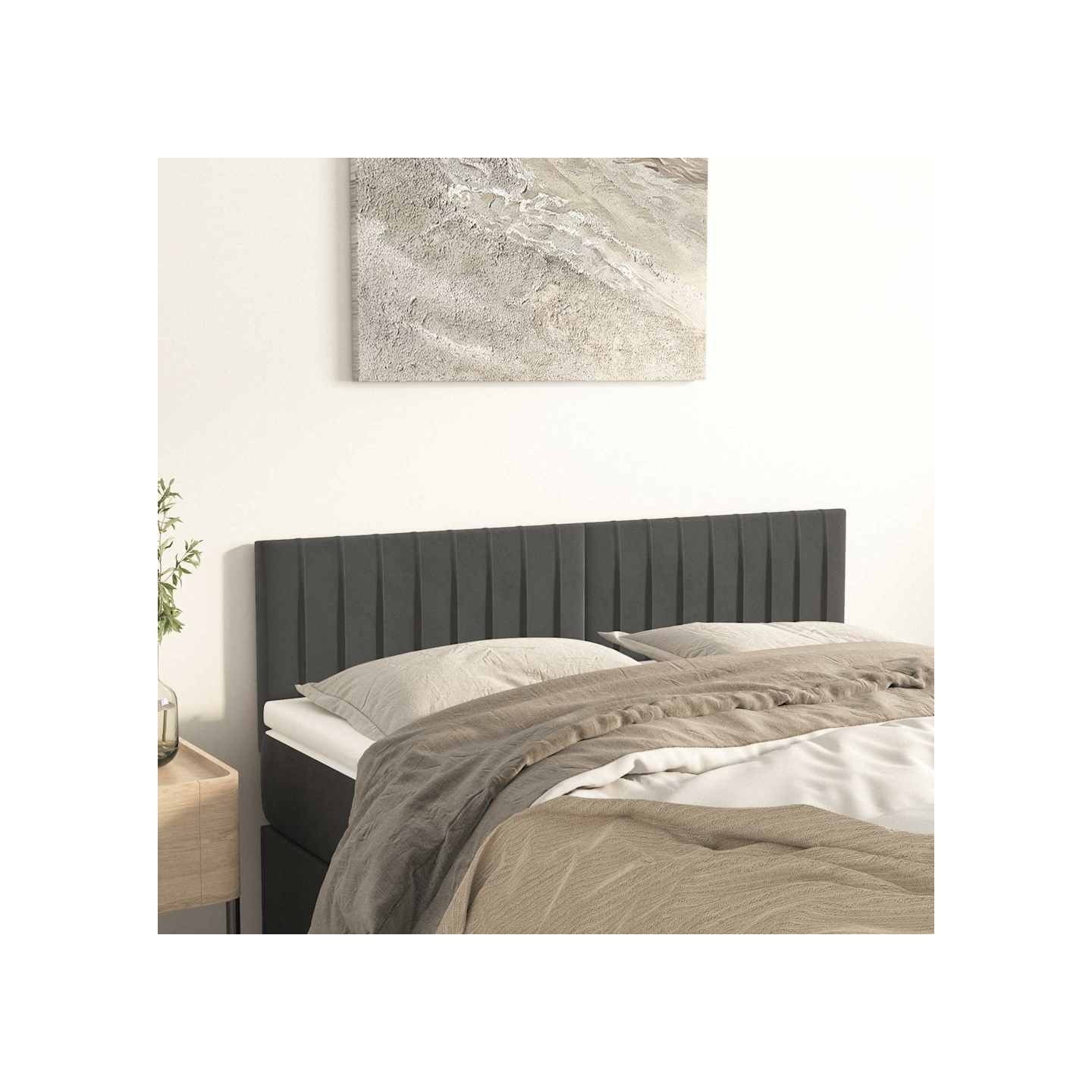 Têtes de lit Gris foncé 144x5x78/88 cm Velours
