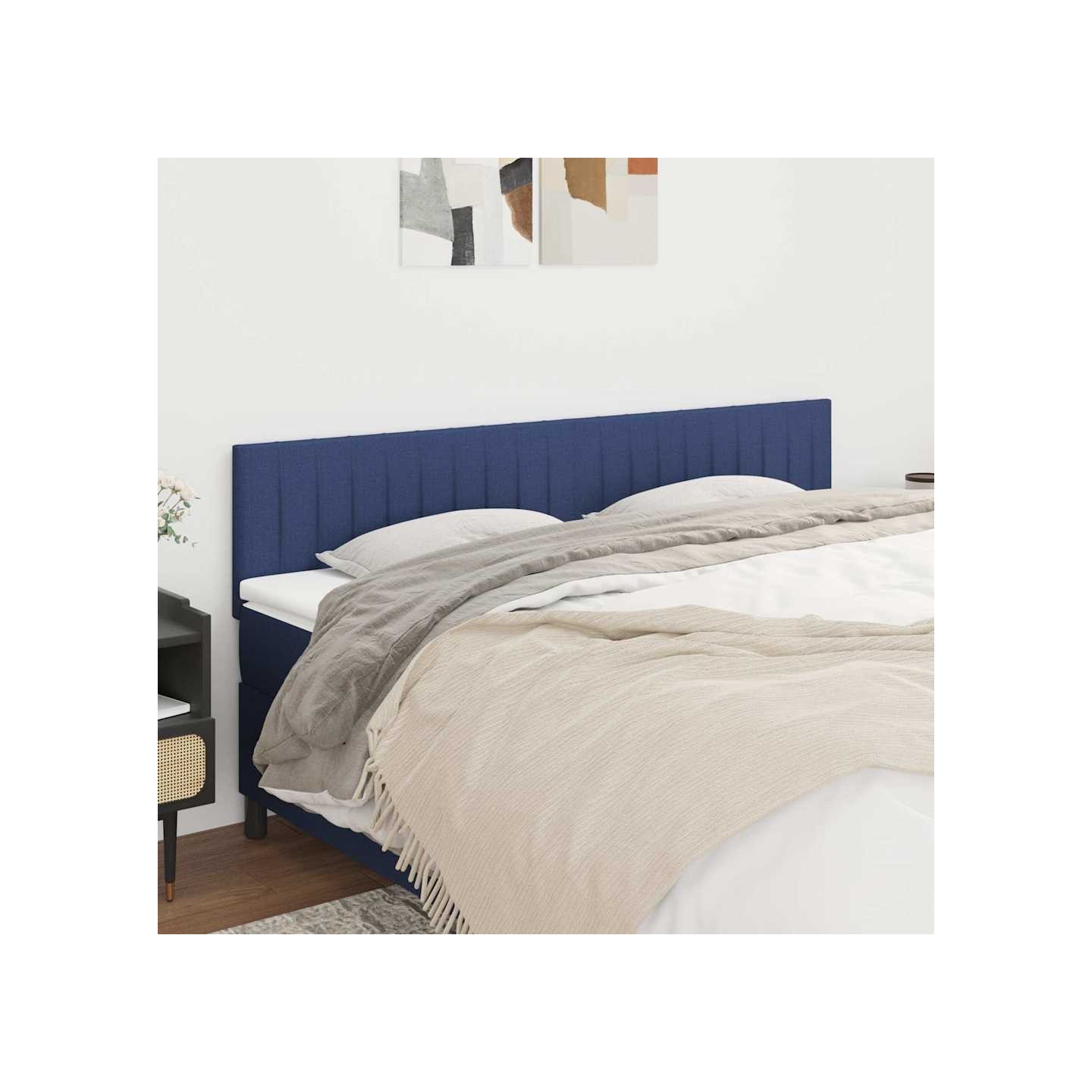 Têtes de lit Bleu 200x5x78/88 cm Tissu
