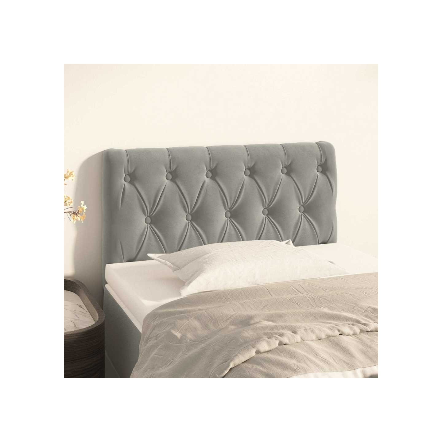 Tête de lit Gris clair 80x7x78/88 cm Velours