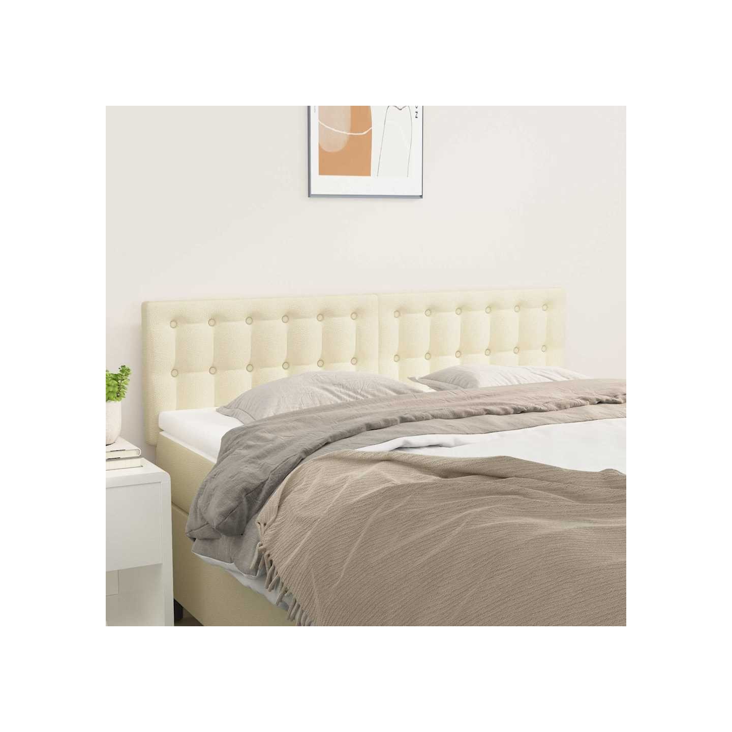 Têtes de lit Crème 144x5x78/88 cm Similicuir
