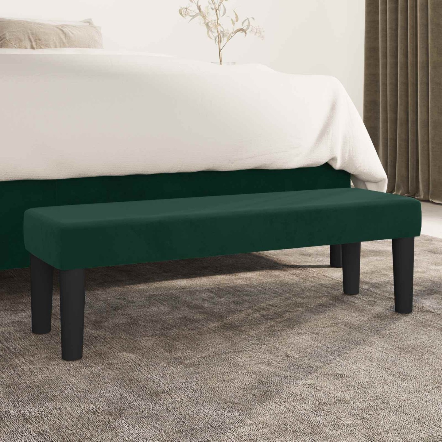 Banc Vert foncé 100x30x30 cm Velours