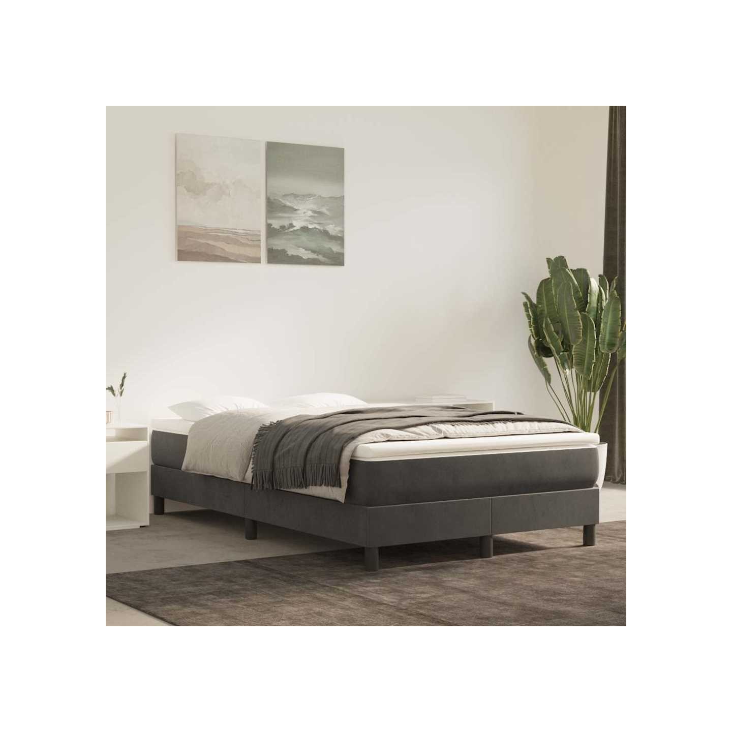 Matelas à ressorts ensachés mi-ferme gris foncé 120x200x20 cm