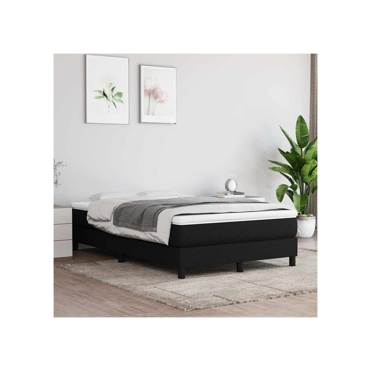 Matelas à ressorts ensachés mi-ferme Noir 120x200x20 cm