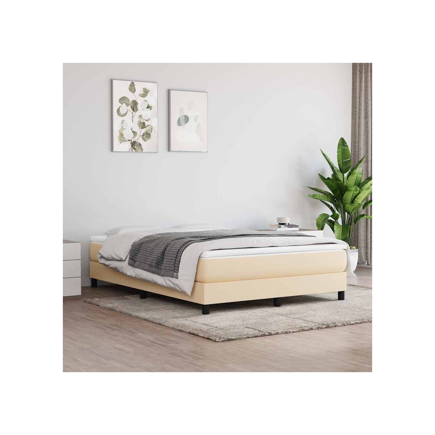 Matelas de lit à ressorts ensachés fermeté moyenne Crème 140x190x20 cm Tissu