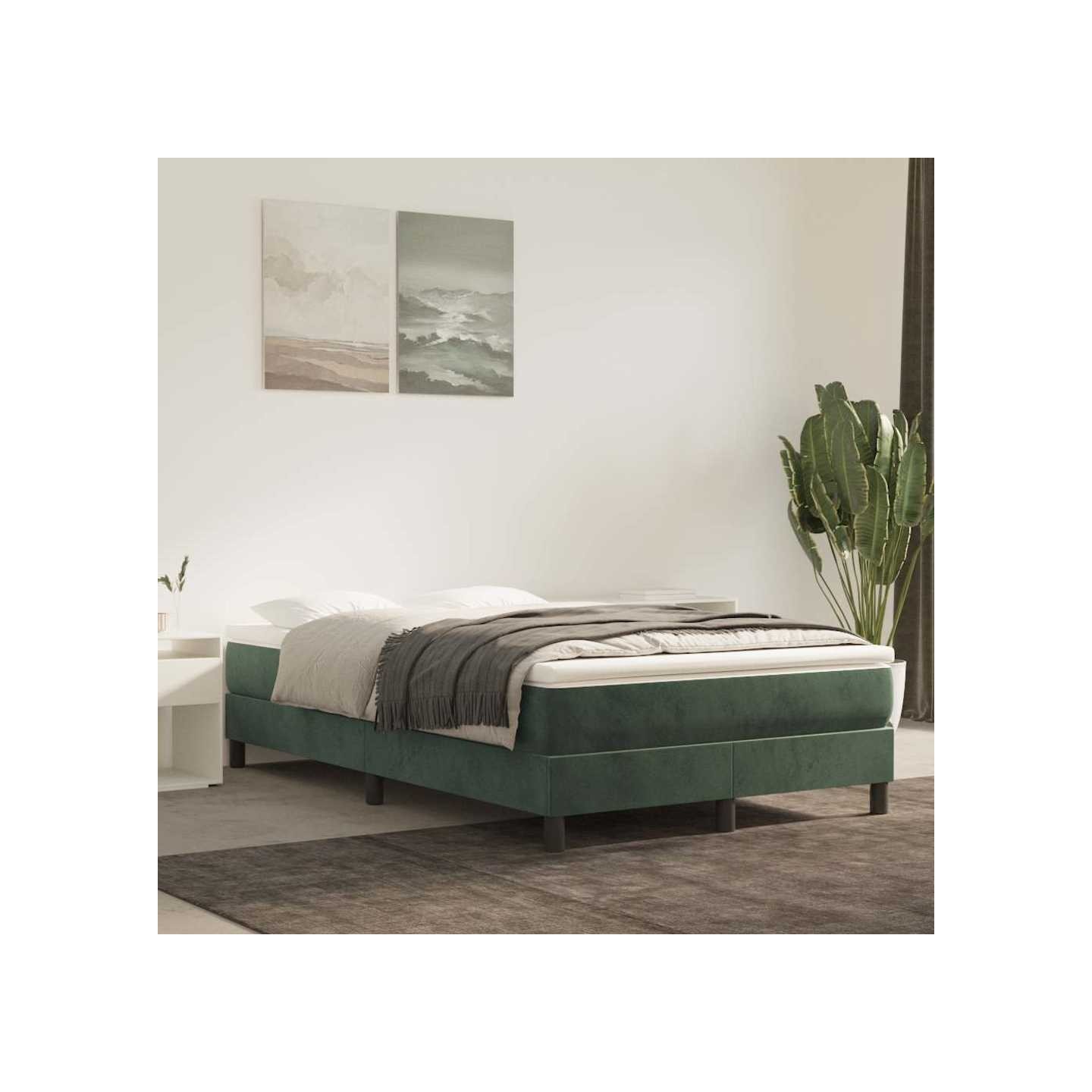 Matelas à ressorts ensachés mi-ferme Vert foncé 120x200x20 cm