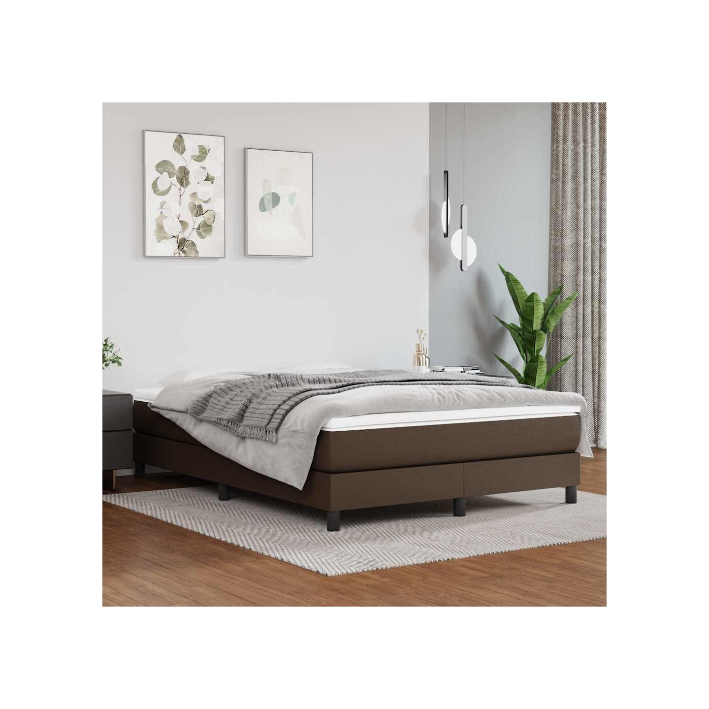Matelas à ressorts ensachés mi-ferme Marron 140x190x20 cm