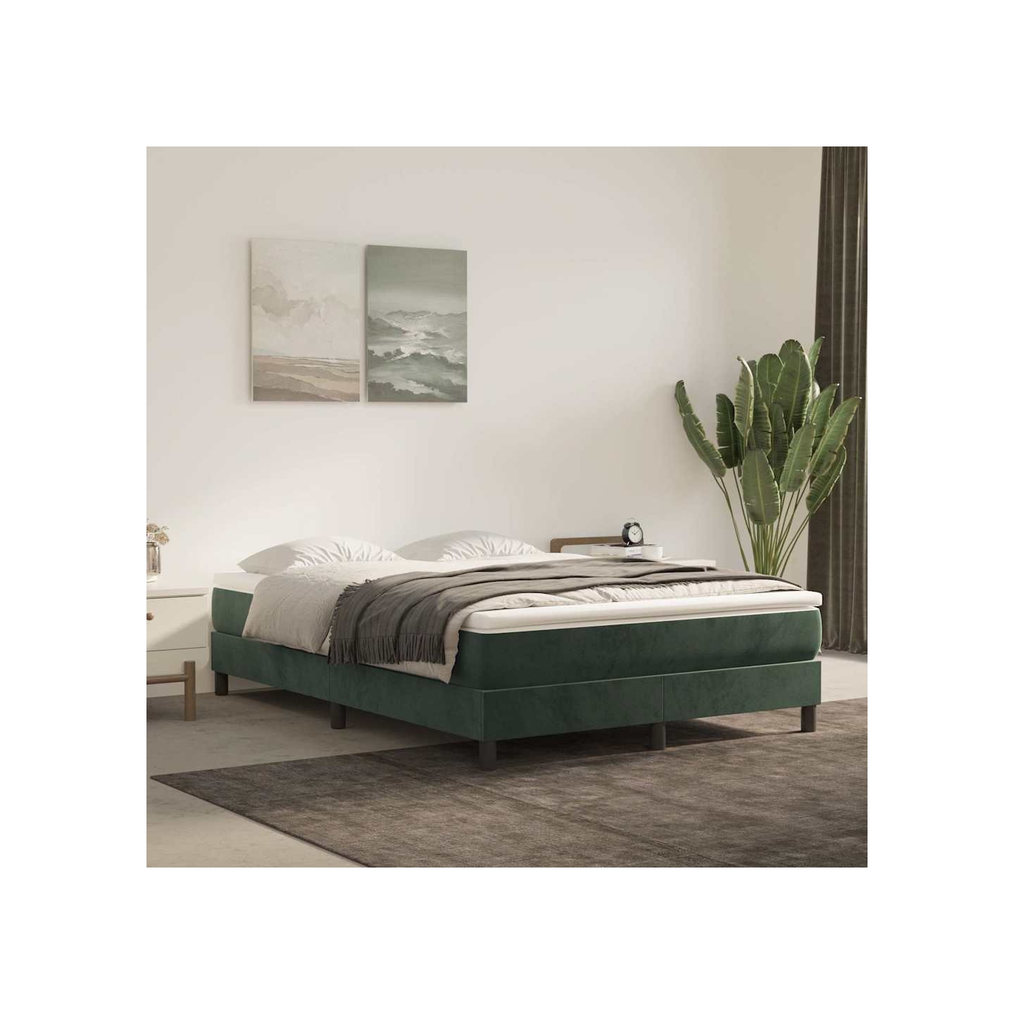 Matelas à ressorts ensachés mi-ferme Vert foncé 140x190x20 cm