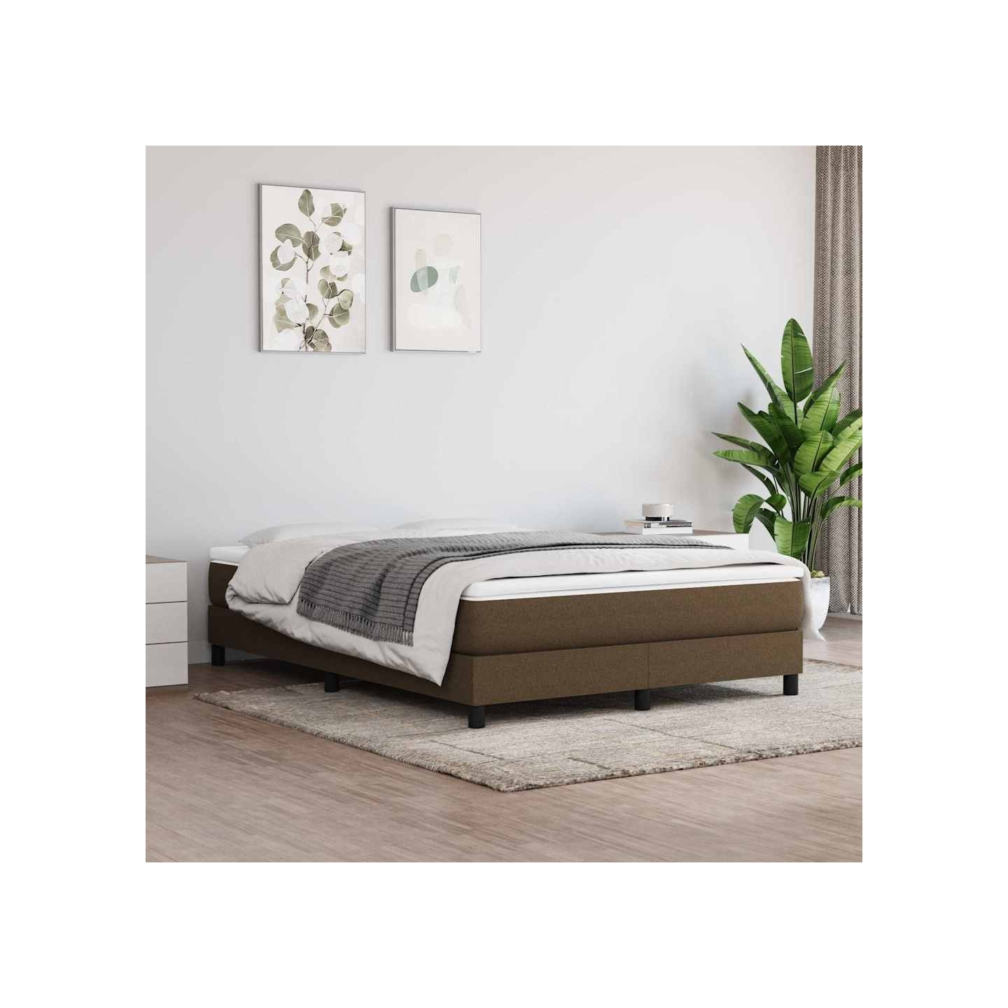 Matelas à ressorts ensachés mi-ferme Marron foncé 140x190x20 cm