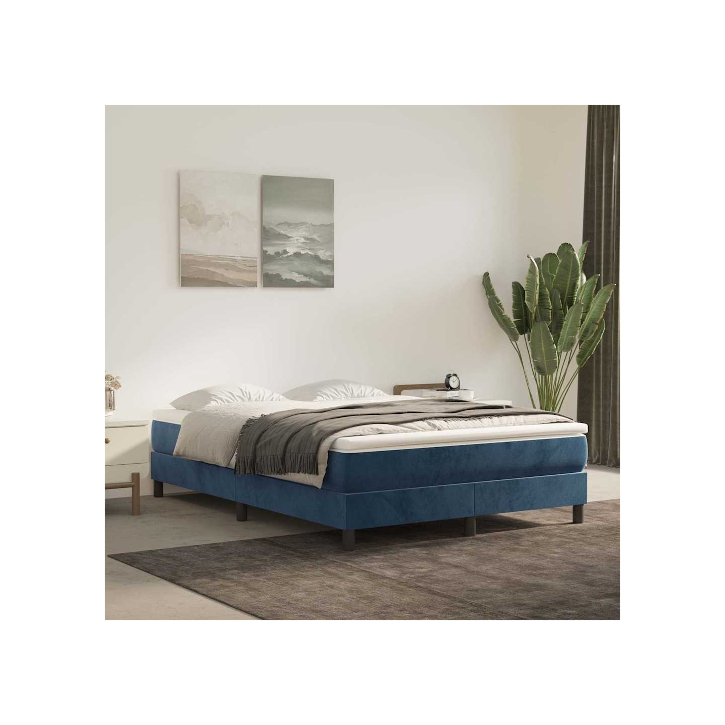 Matelas à ressorts ensachés mi-ferme Bleu foncé 140x190x20 cm