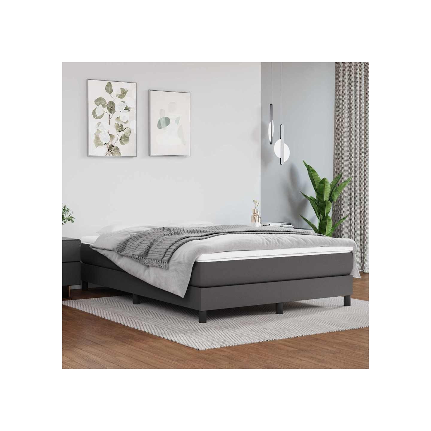 Matelas à ressorts ensachés mi-ferme gris 140x200x20cm