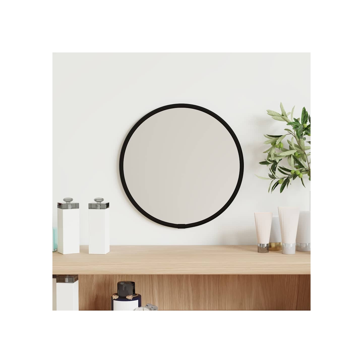 Miroir mural Noir Ø 20 cm Rond