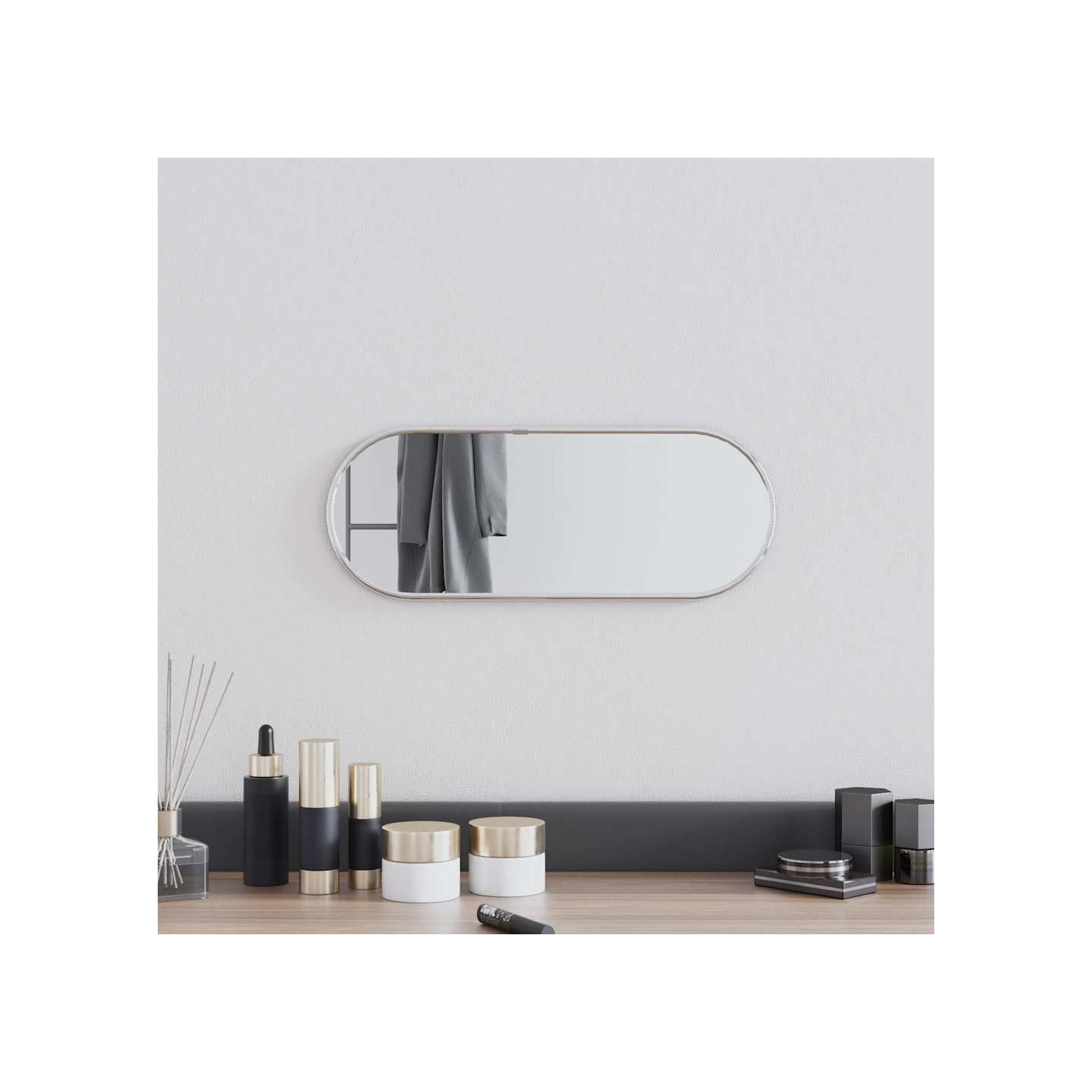 Miroir mural Argenté 40x15 cm Ovale