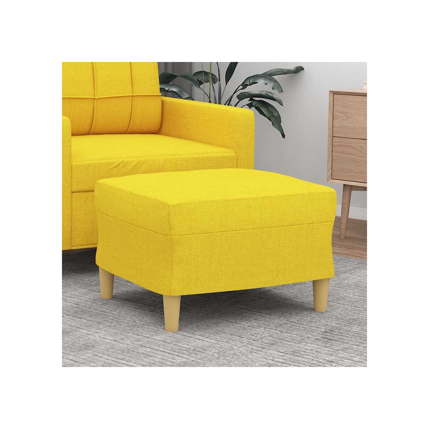 Repose-pied Jaune clair 60x50x41 cm Tissu