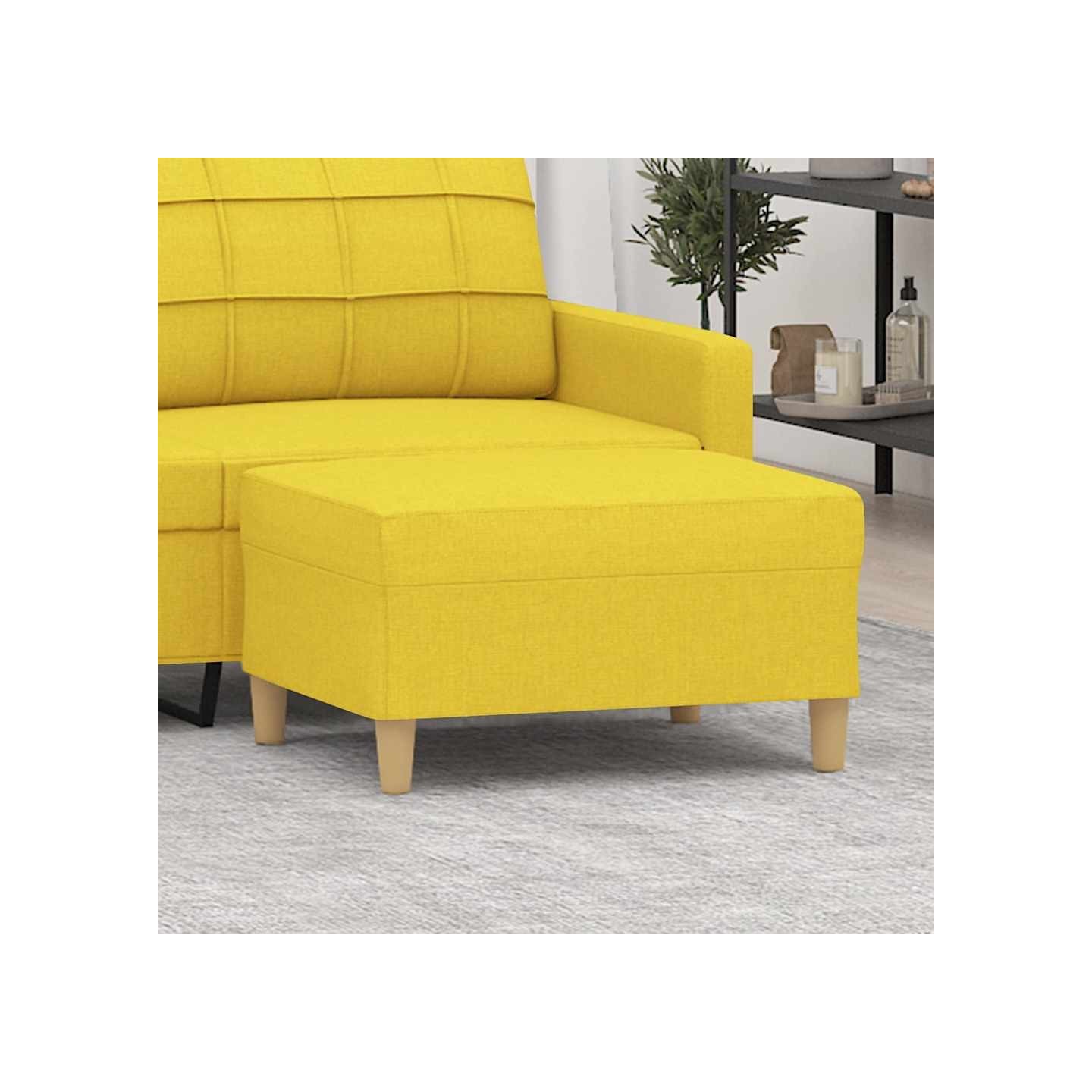 Repose-pied Jaune clair 70x55x41 cm Tissu