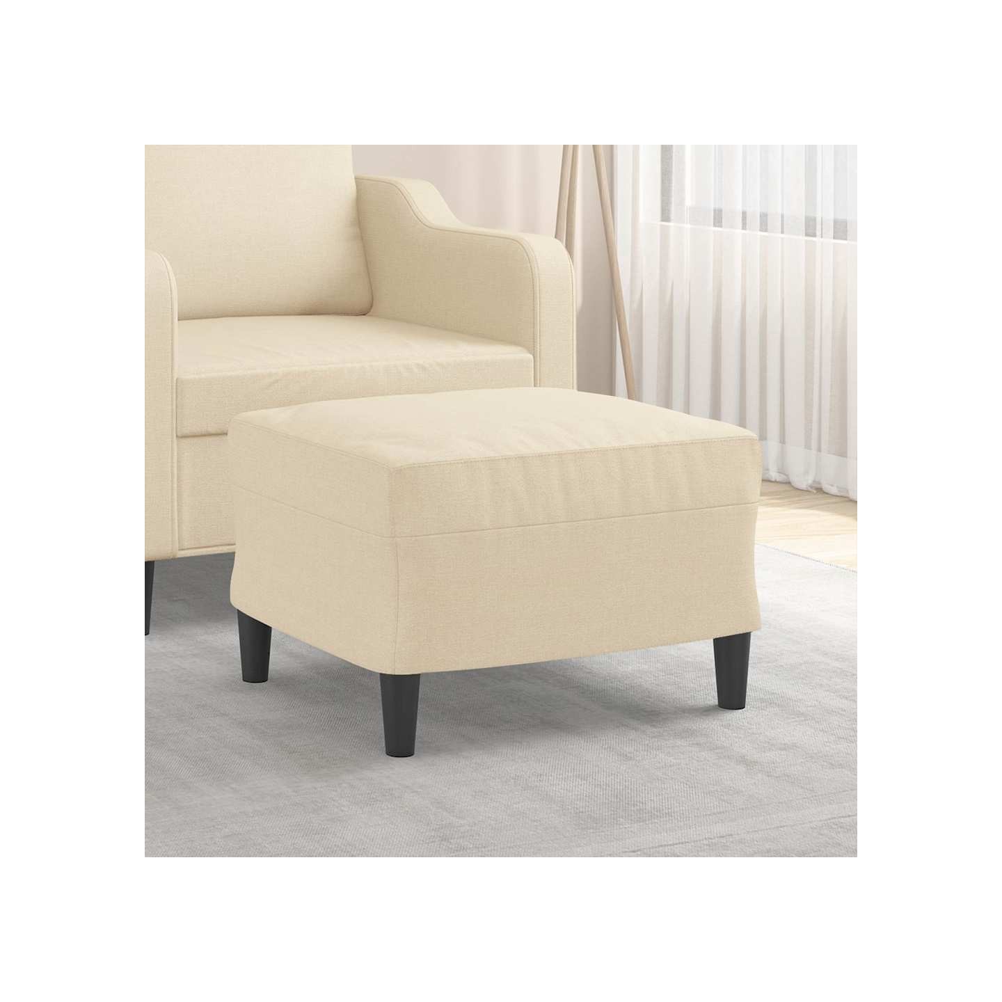 Repose-pied Crème 60x50x41 cm Tissu