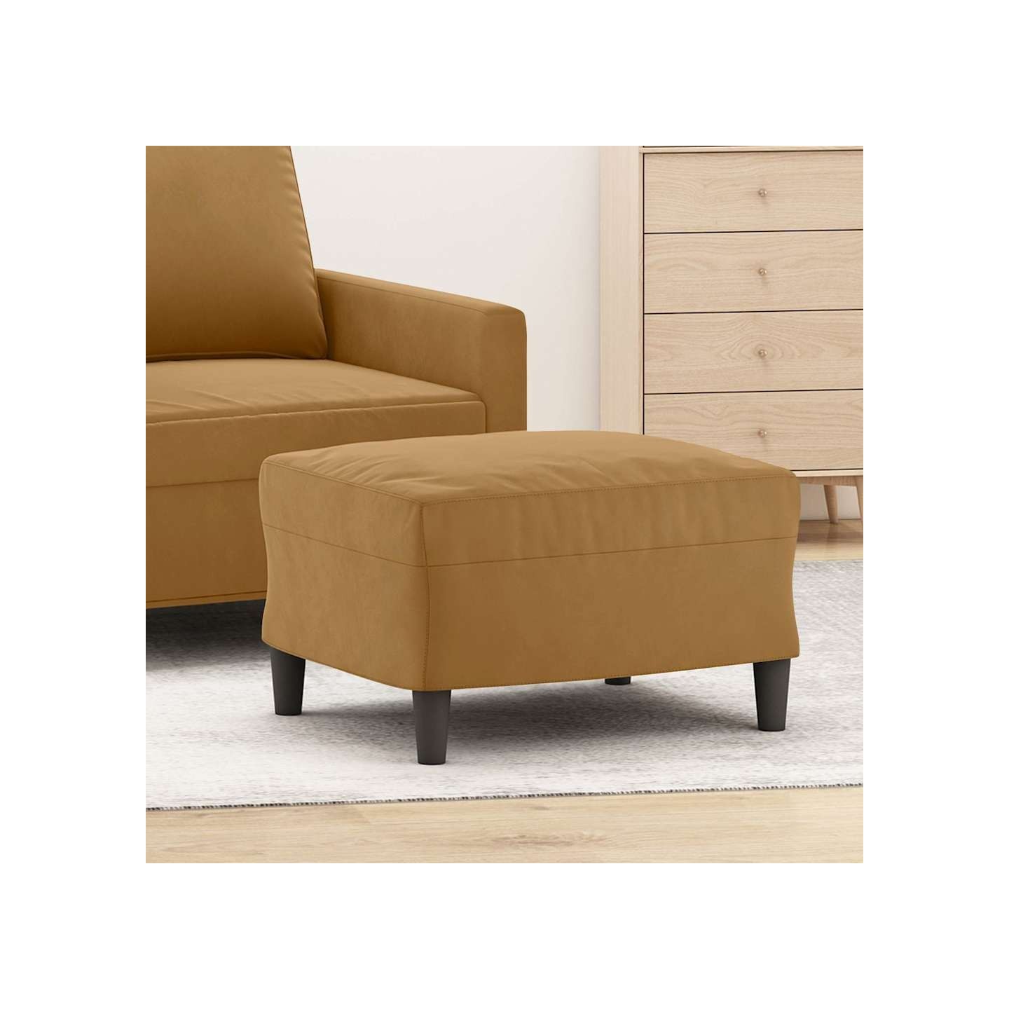 Repose-pied Marron 60x50x41 cm Velours