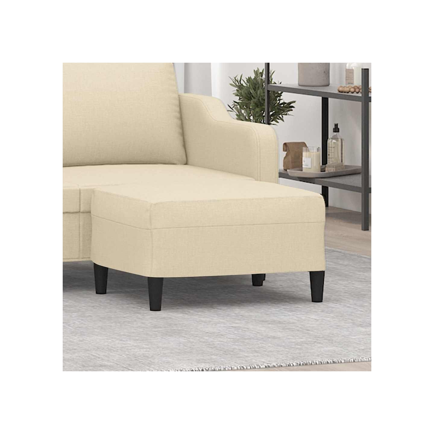 Repose-pied Crème 70x55x41 cm Tissu