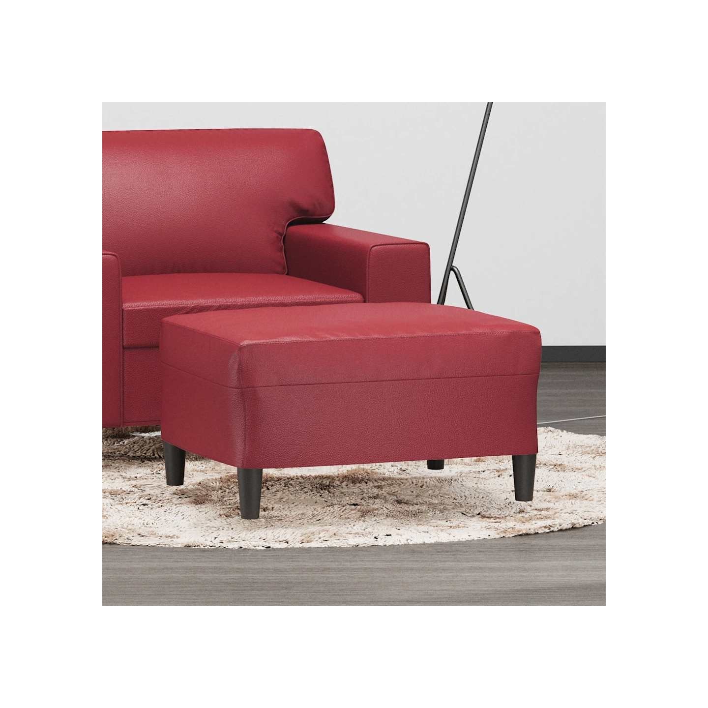Repose-pied Rouge bordeaux 70x55x41 cm Similicuir