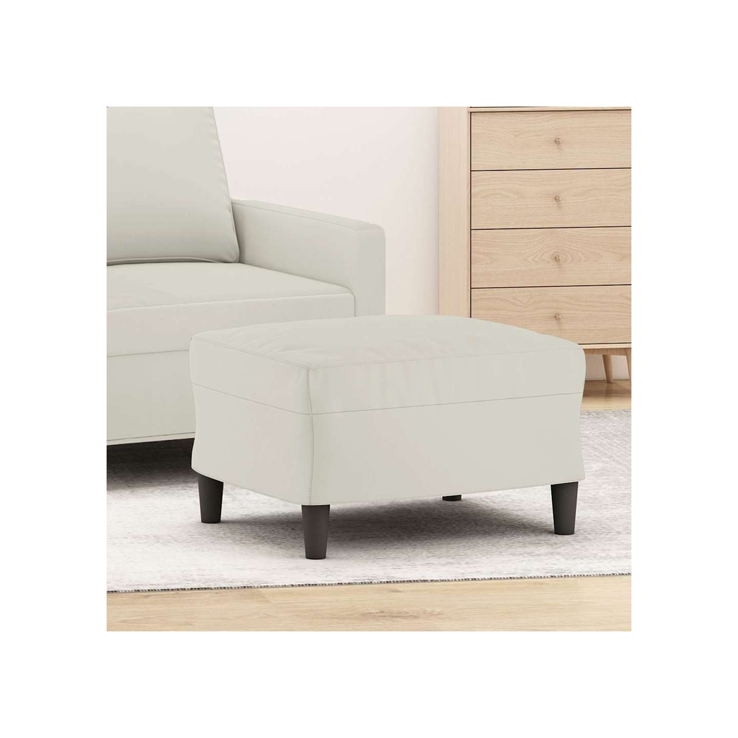 Repose-pied Crème 60x50x41 cm Velours