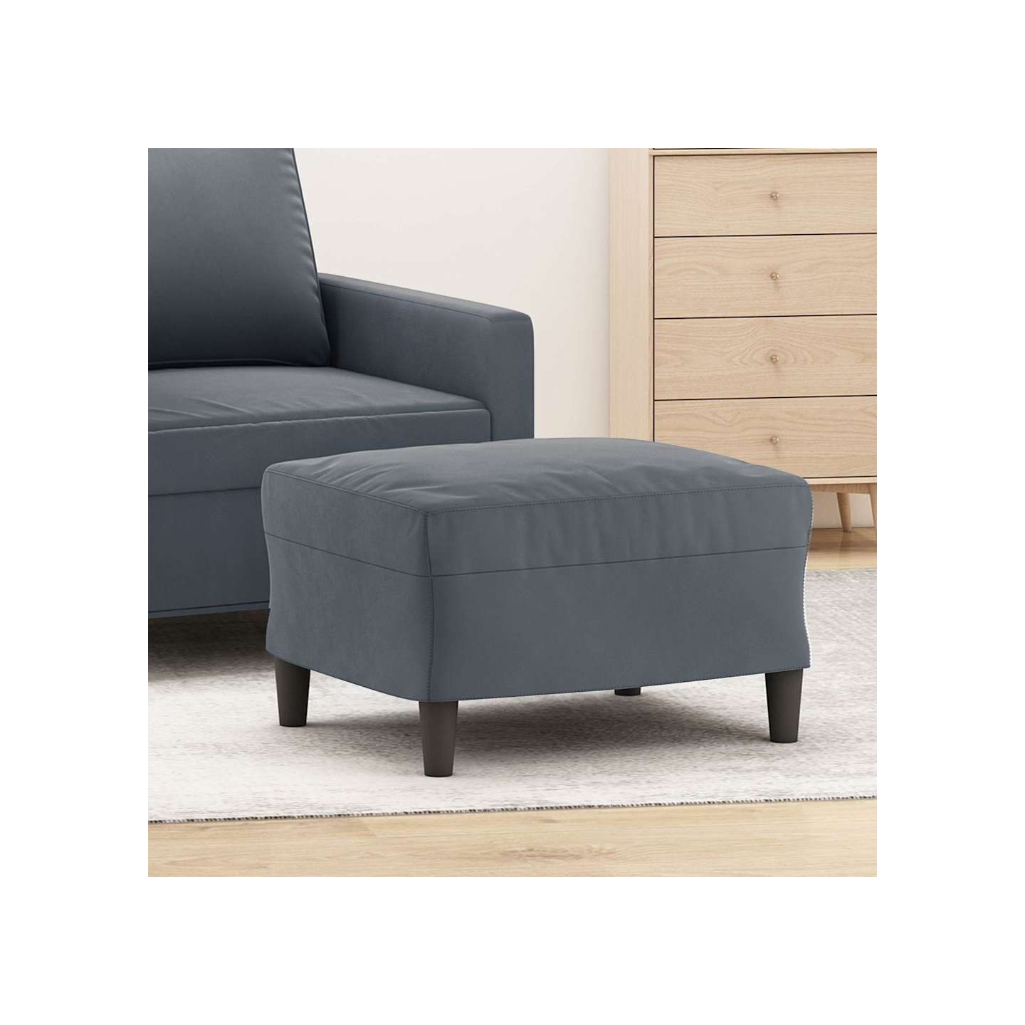 Repose-pied Gris foncé 60x50x41 cm Velours