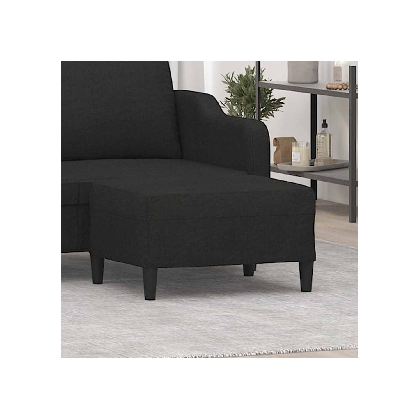 Repose-pied Noir 70x55x41 cm Tissu