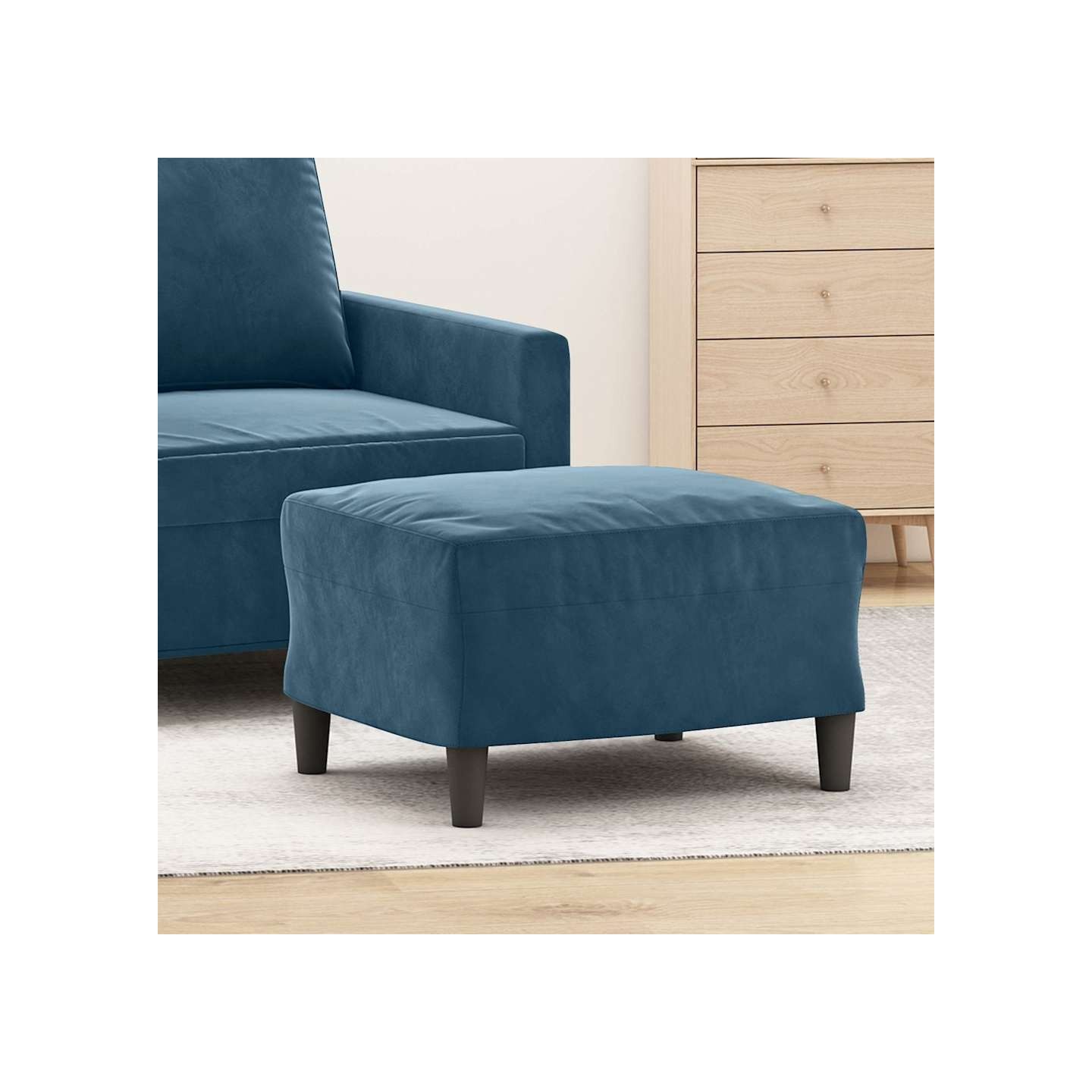 Repose-pied Bleu 60x50x41 cm Velours