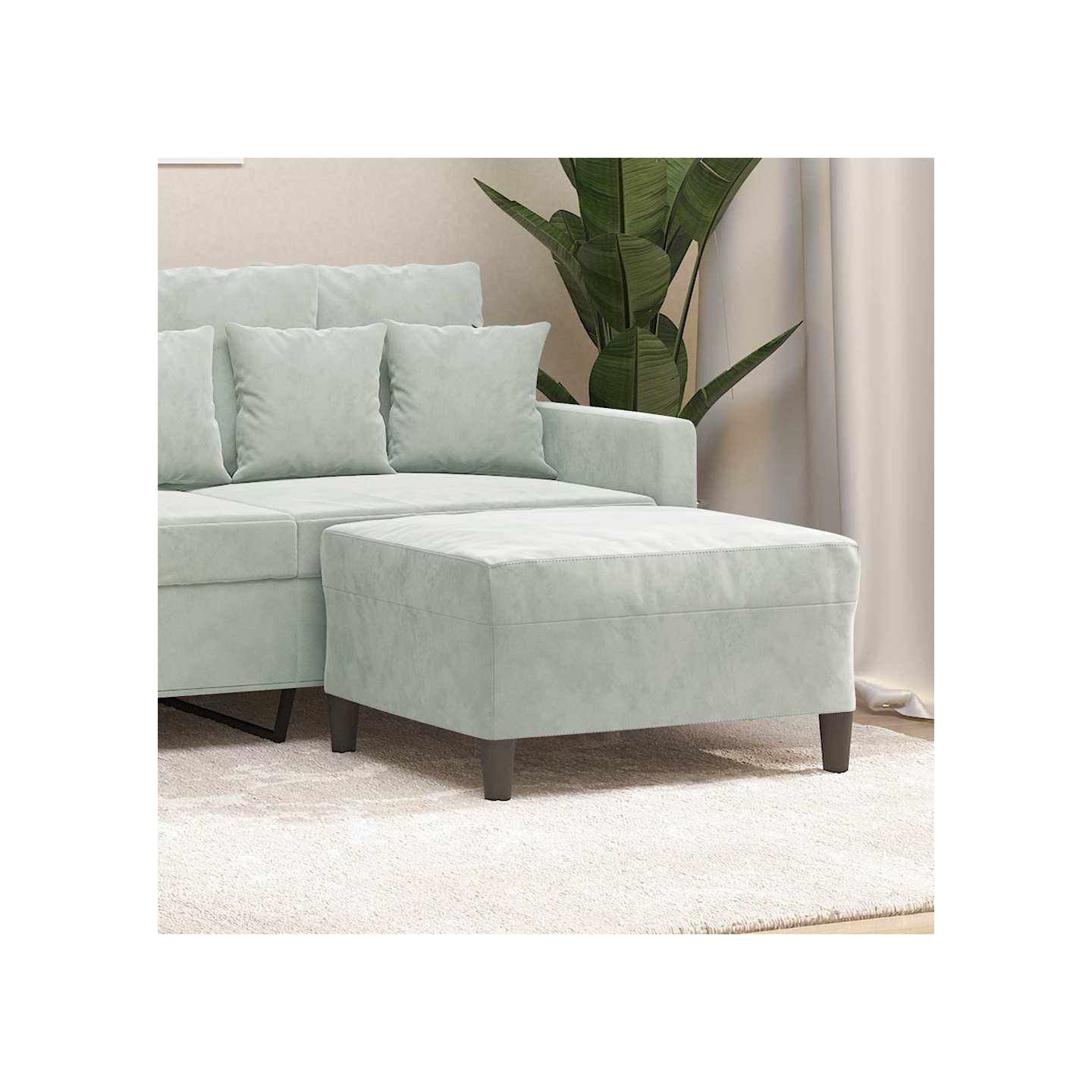 Repose-pied Gris clair 70x55x41 cm Velours