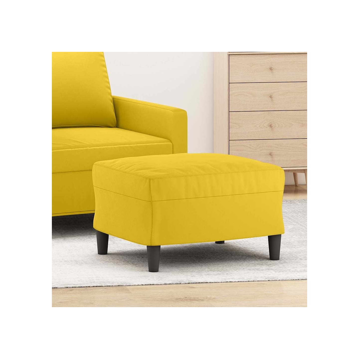 Repose-pied Jaune 60x50x41 cm Velours