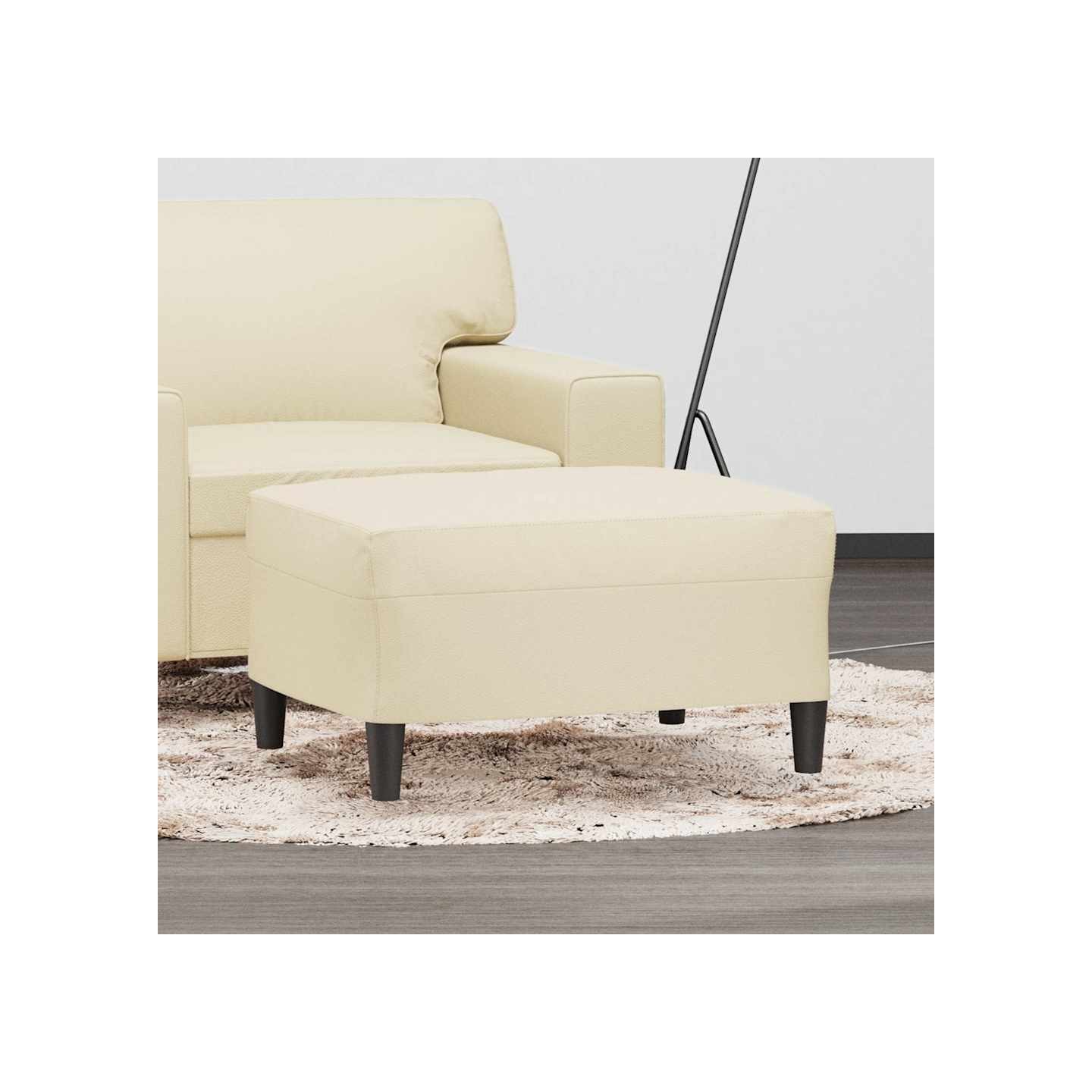 Repose-pied Crème 70x55x41 cm Similicuir