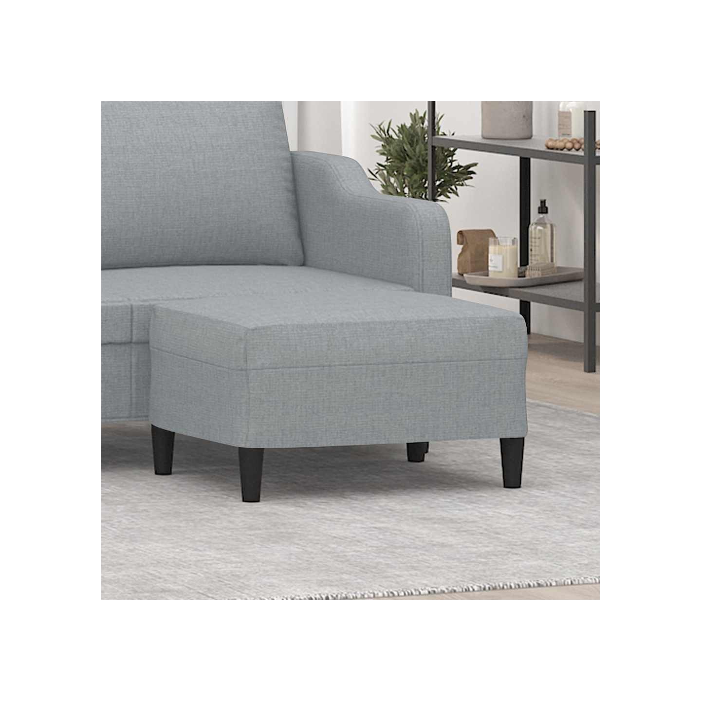 Repose-pied Gris clair 70x55x41 cm Tissu