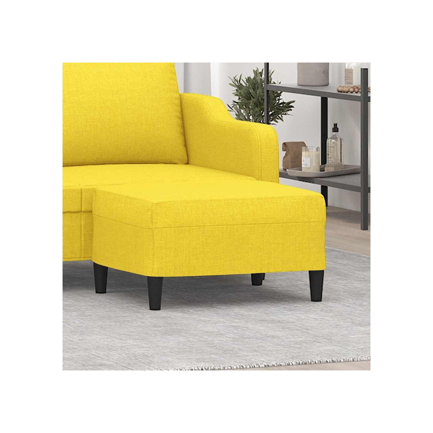 Repose-pied Jaune clair 70x55x41 cm Tissu