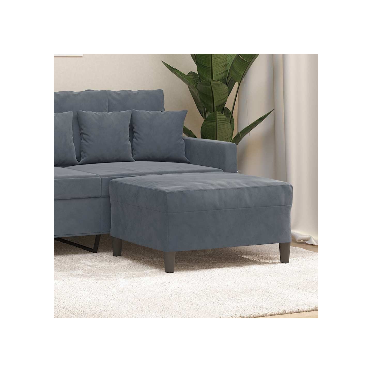 Repose-pied Gris foncé 70x55x41 cm Velours
